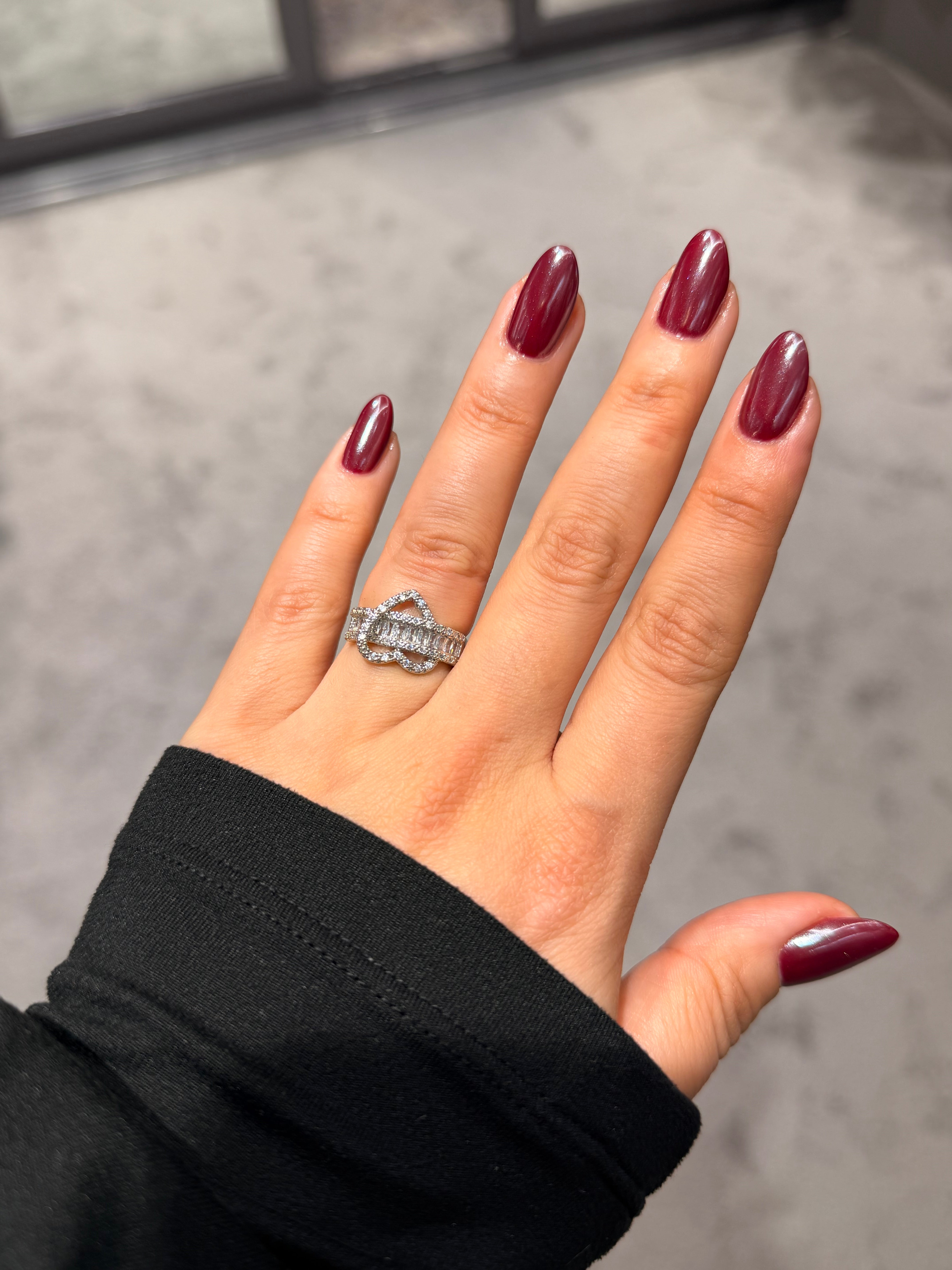 Pırlanta Kalp Detaylı Silver Ayarlanabilir Yüzük Ürün ikincil görseli