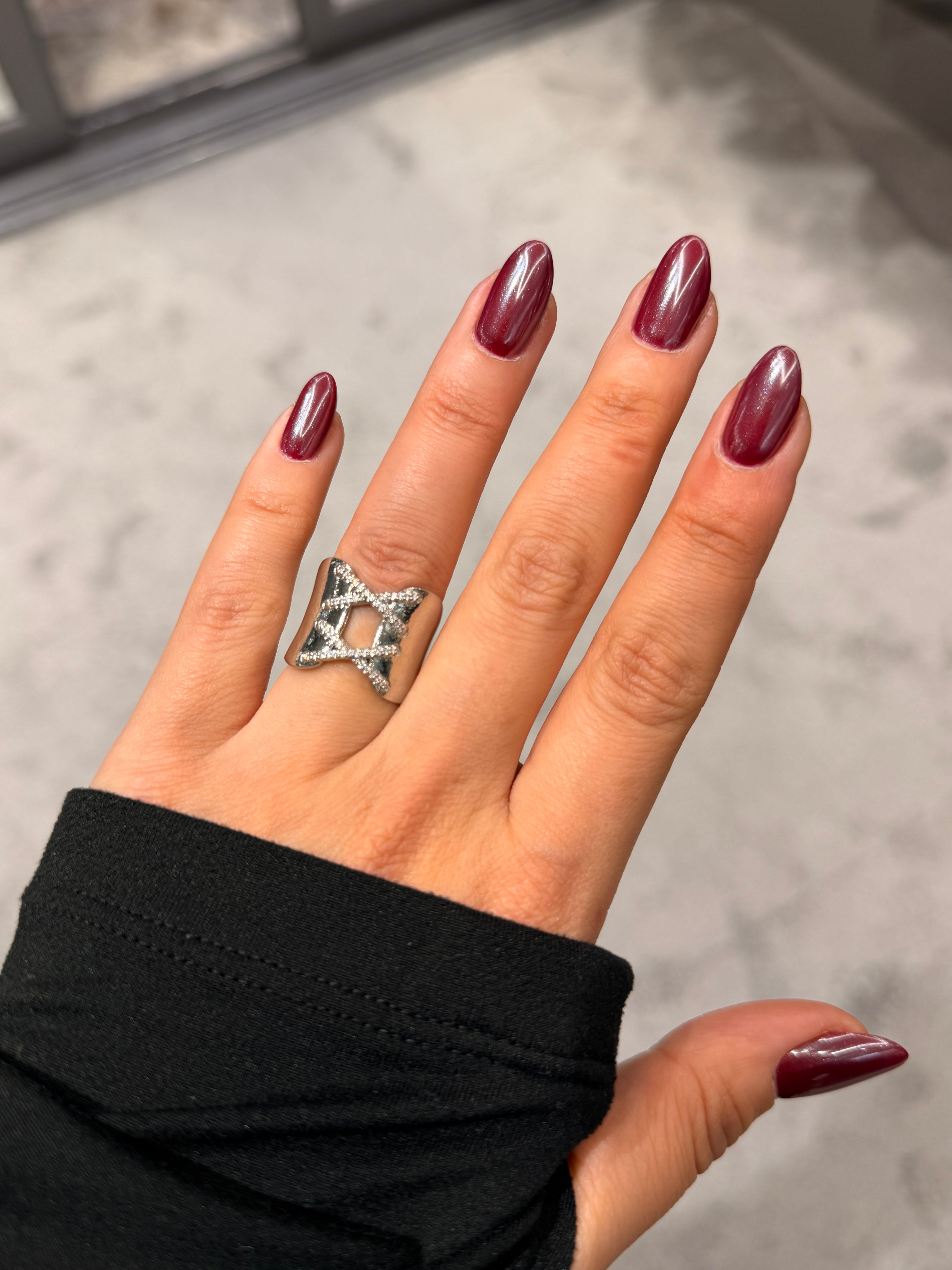 Düğüm Model Silver Ayarlanabilir Yüzük Ürün ikincil görseli