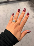 Örgülü Model Büyük Parlak Taş Detaylı Ayarlanabilir Yüzük