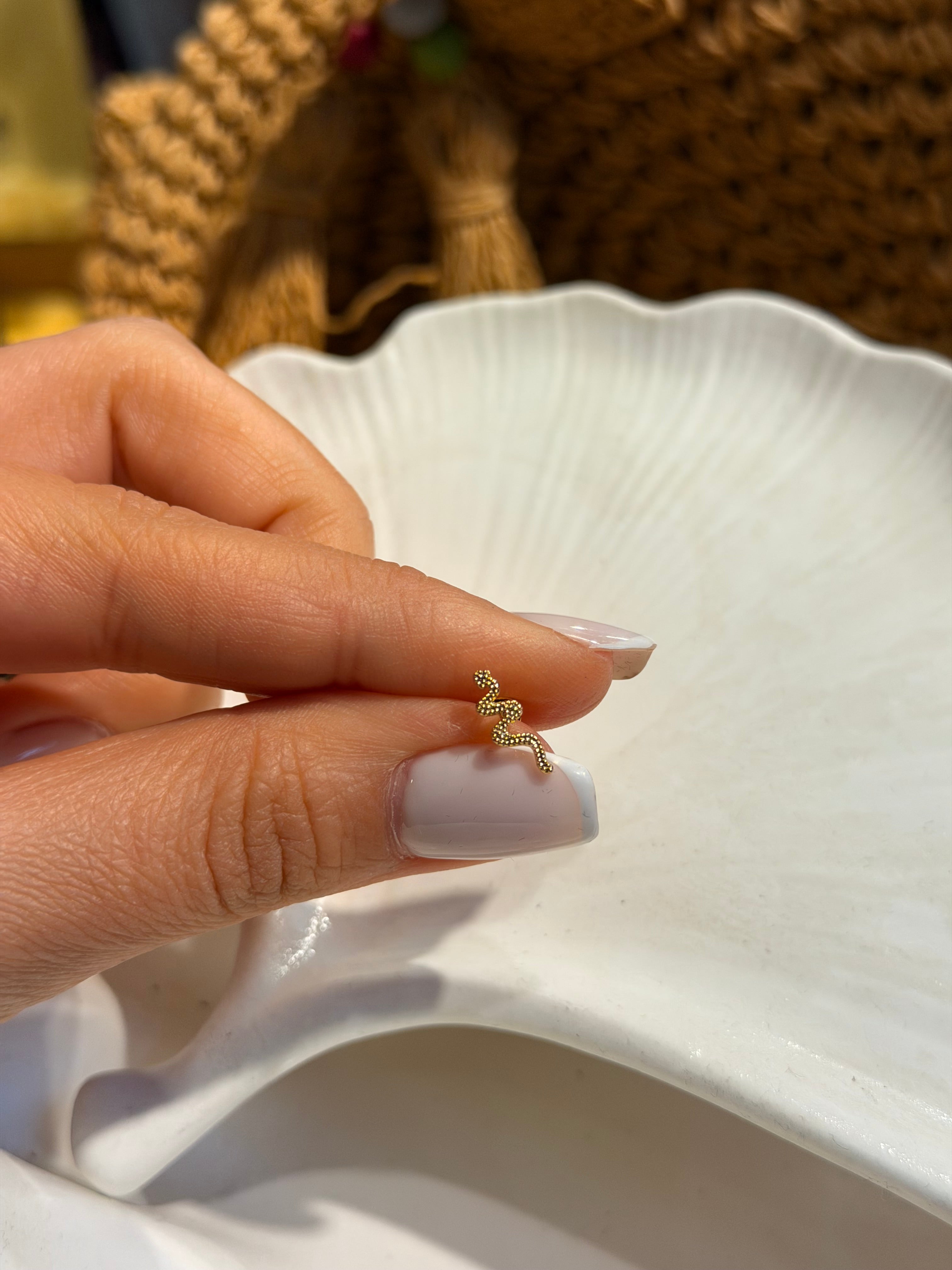Yılan Model Cerrahi Piercing Gold