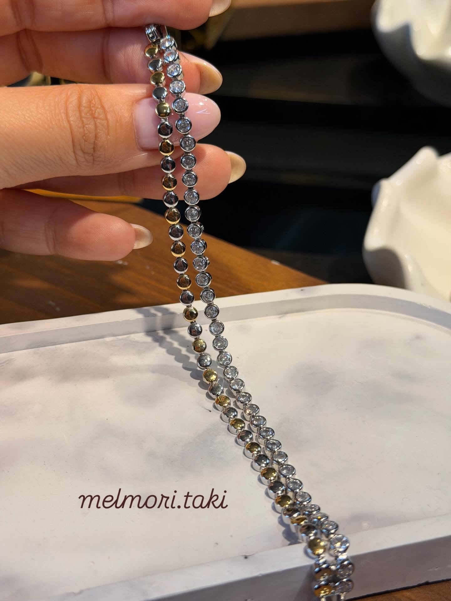 Xuping Seri Çift Bileklik Pırlanta Taşlı Zincir Bileklik Ürün ana görseli