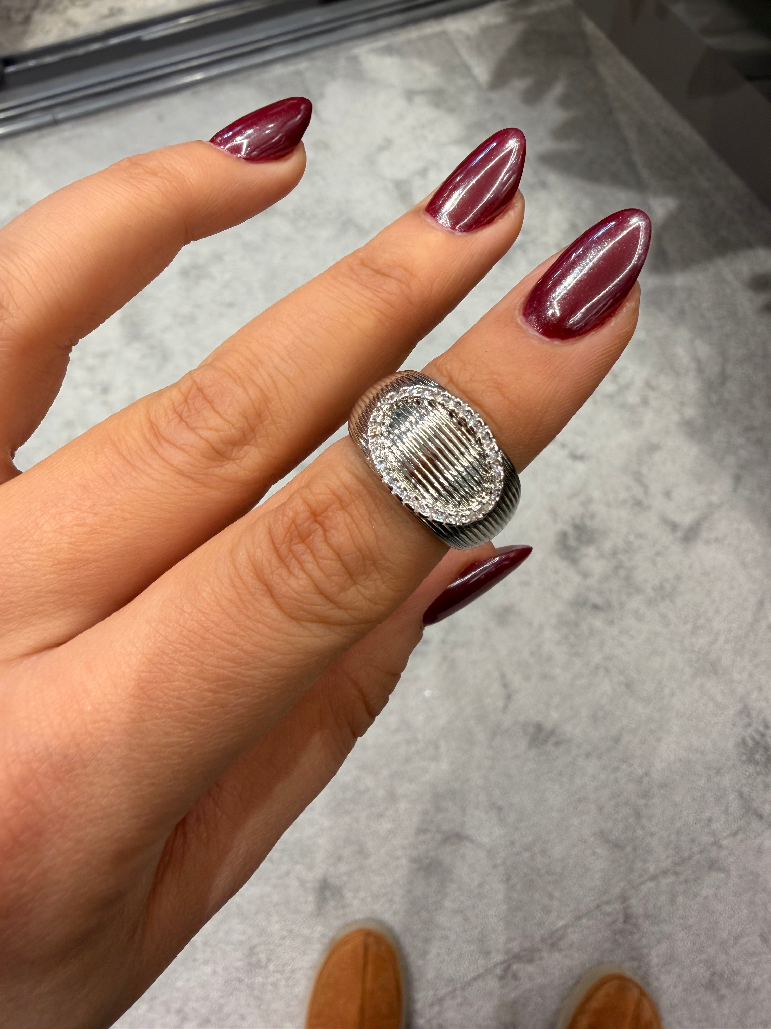 Kalın Tasarım Ayarlanabilir Silver Yüzük Ürün ana görseli