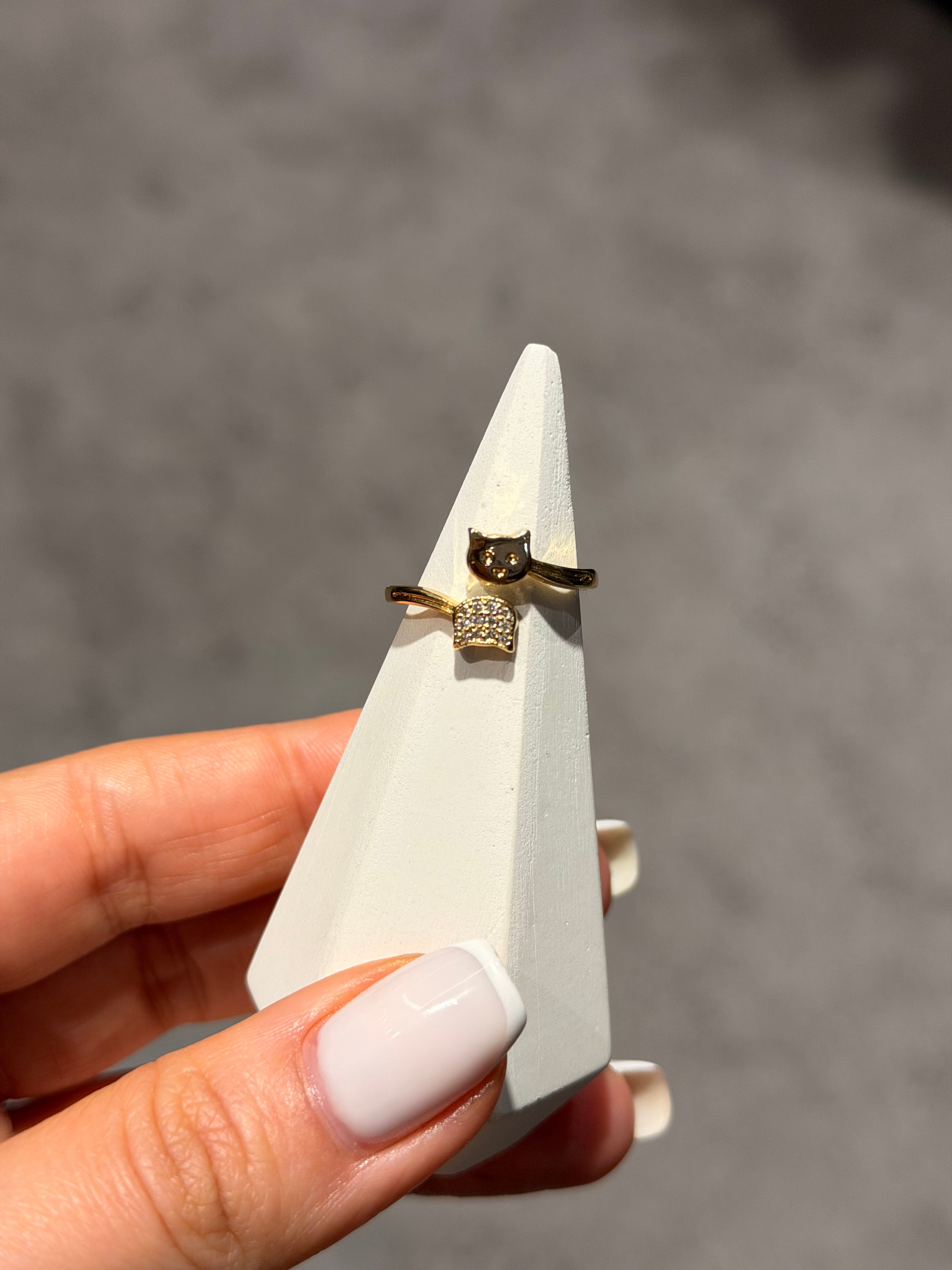 Kedi Model Ayarlanabilir Yüzük Gold Ürün ikincil görseli