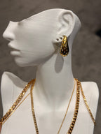 Taşlı Damla Küpe Gold
