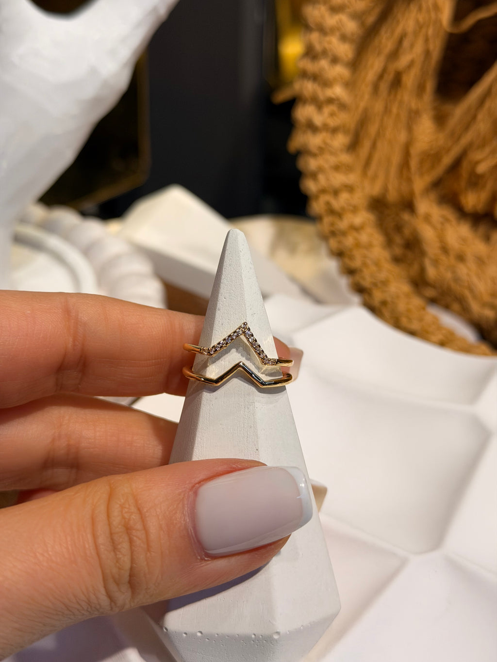 Zikzak Model Ayarlanabilir Yüzük Gold