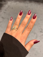 Yaprak Tasarım Model Ayarlanabilir Yüzük Gold