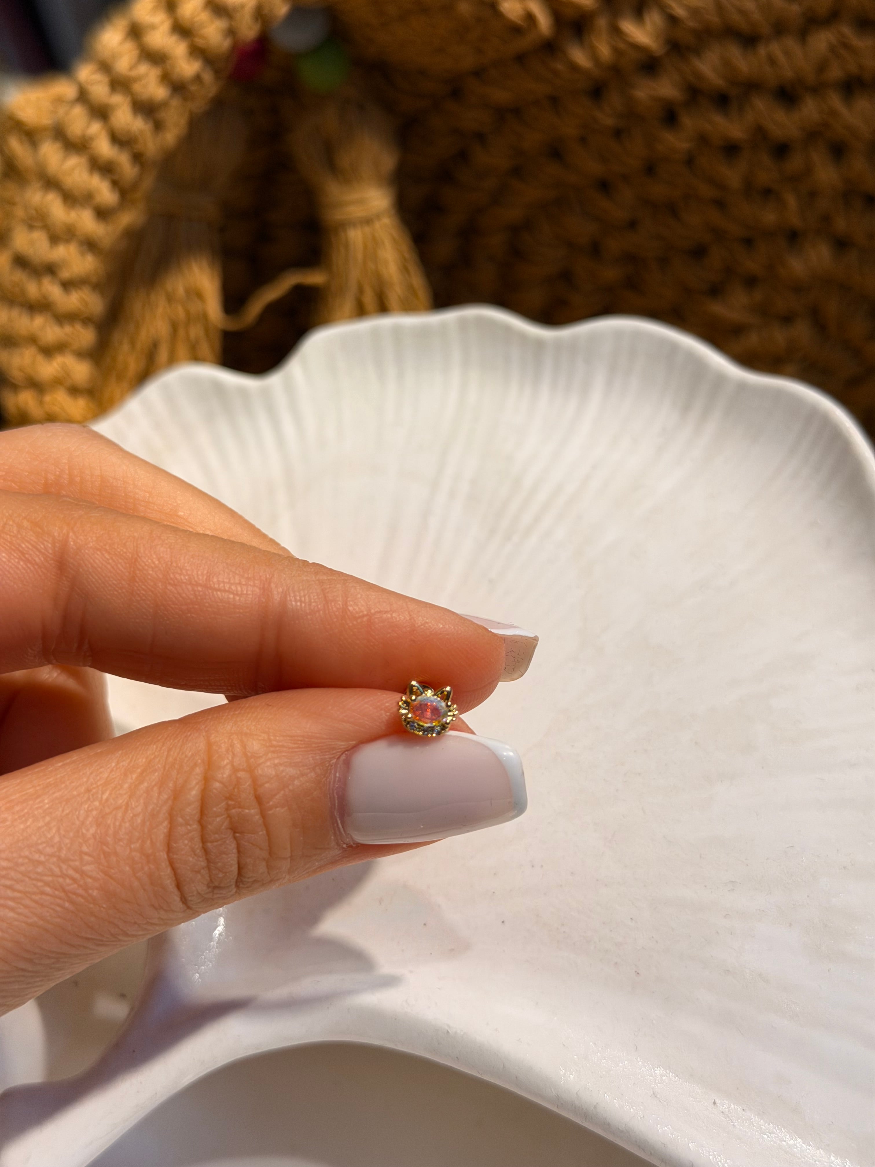 Kedi Model Cerrahi Piercing Gold