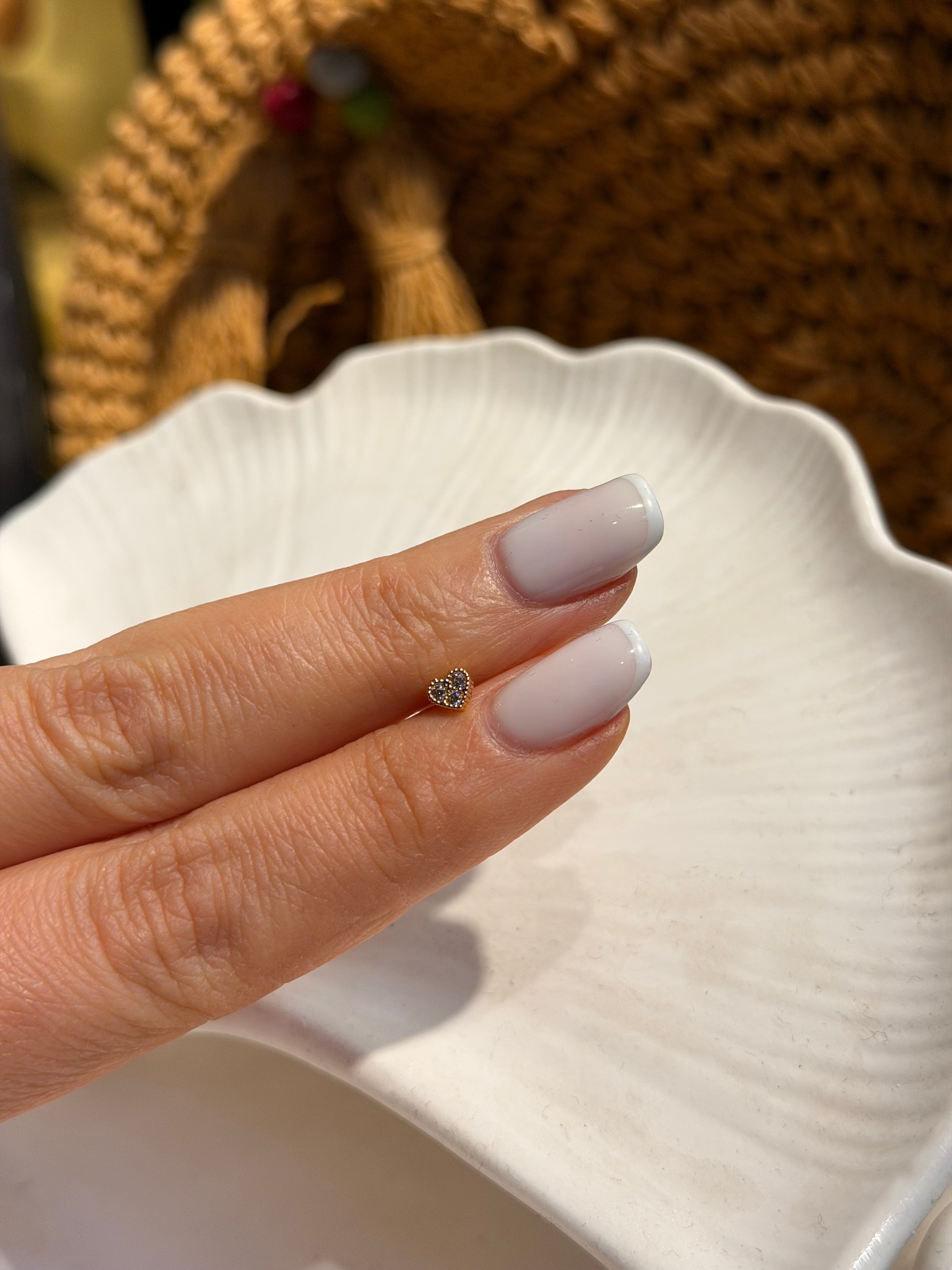 Geometrik Kalp Model Cerrahi Piercing Gold Ürün ana görseli