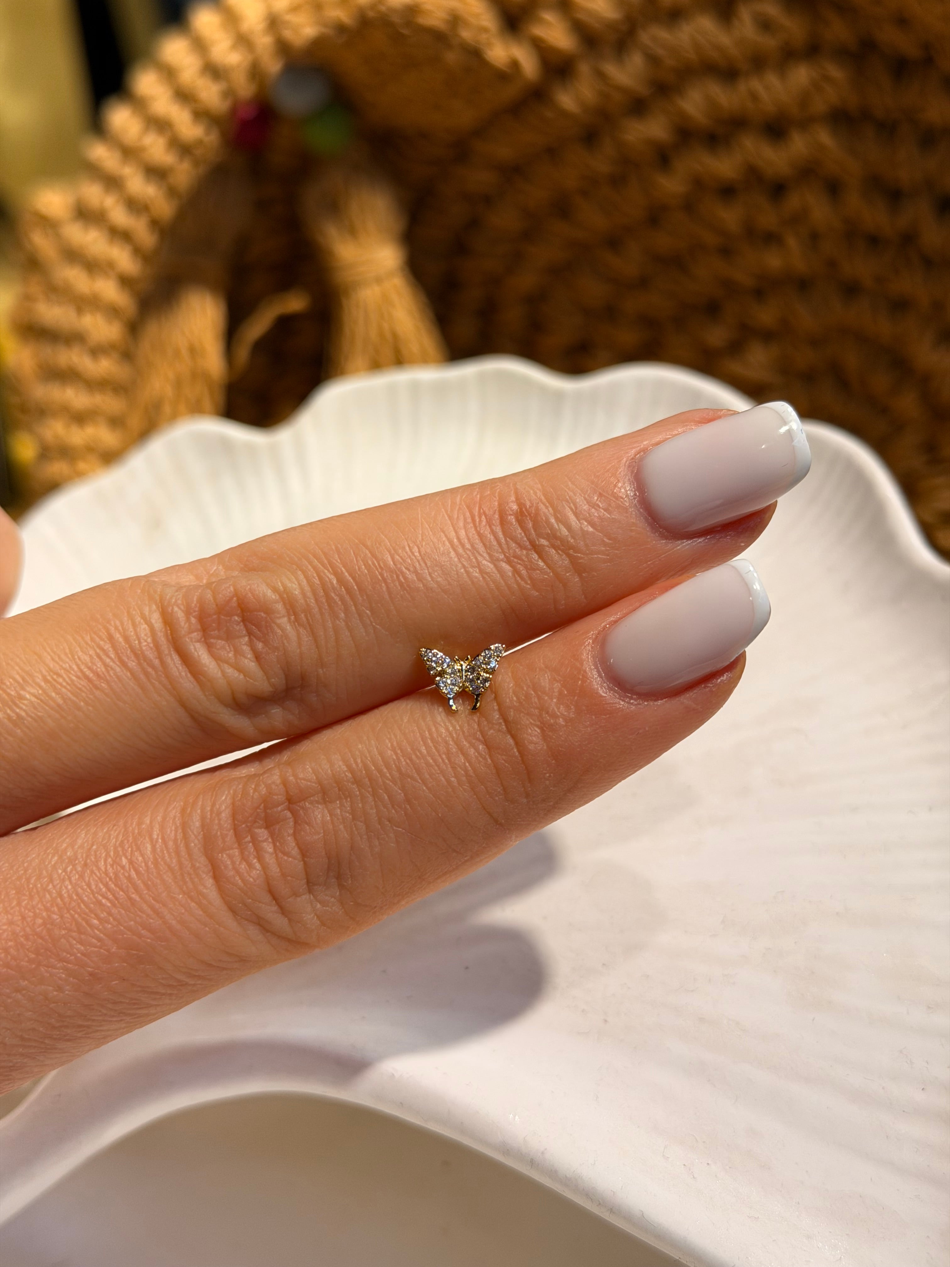 Kelebek Model Cerrahi Piercing Gold Ürün ana görseli