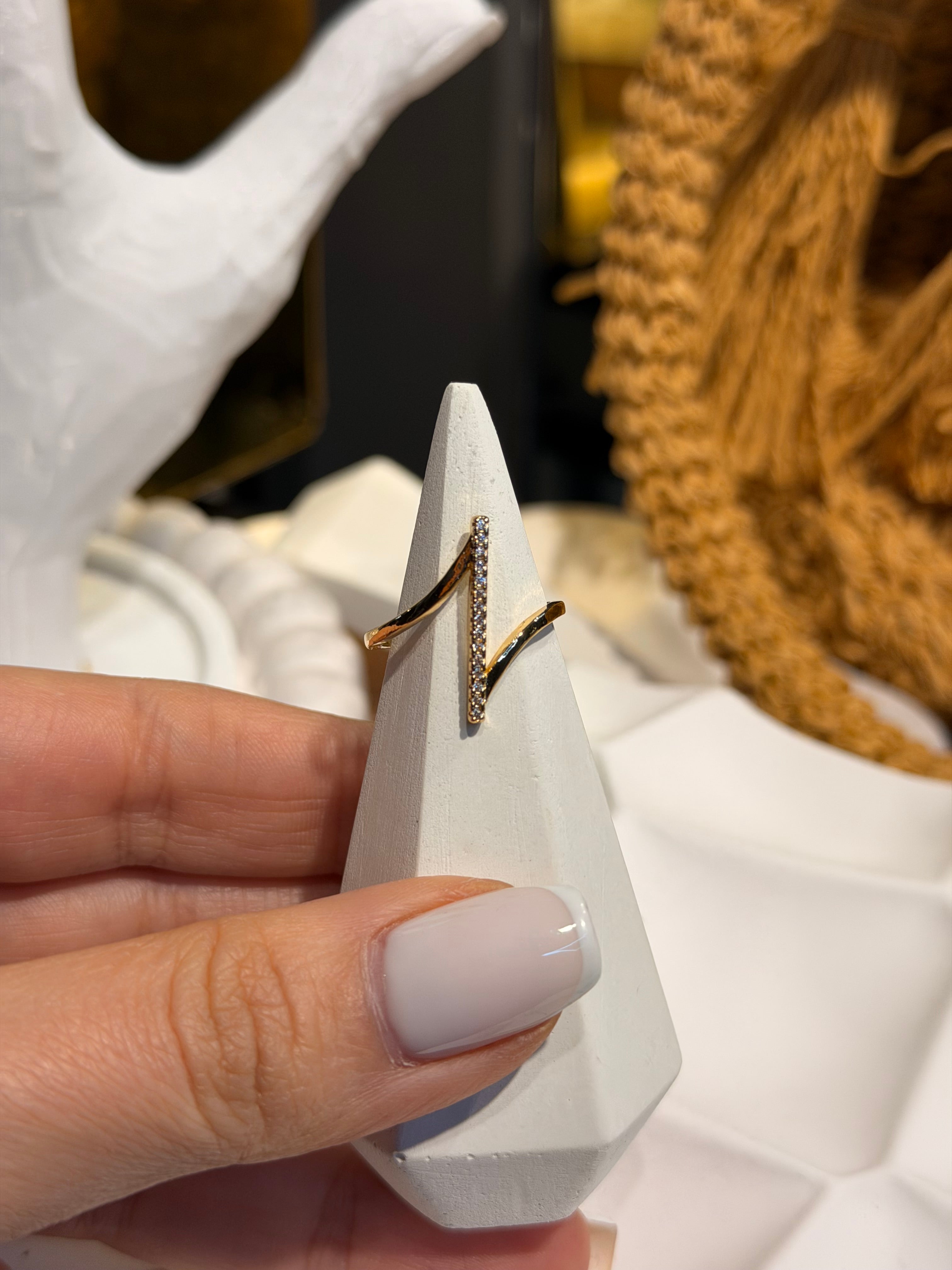 Modern Tasarım Ayarlanabilir Yüzük Gold Ürün ikincil görseli