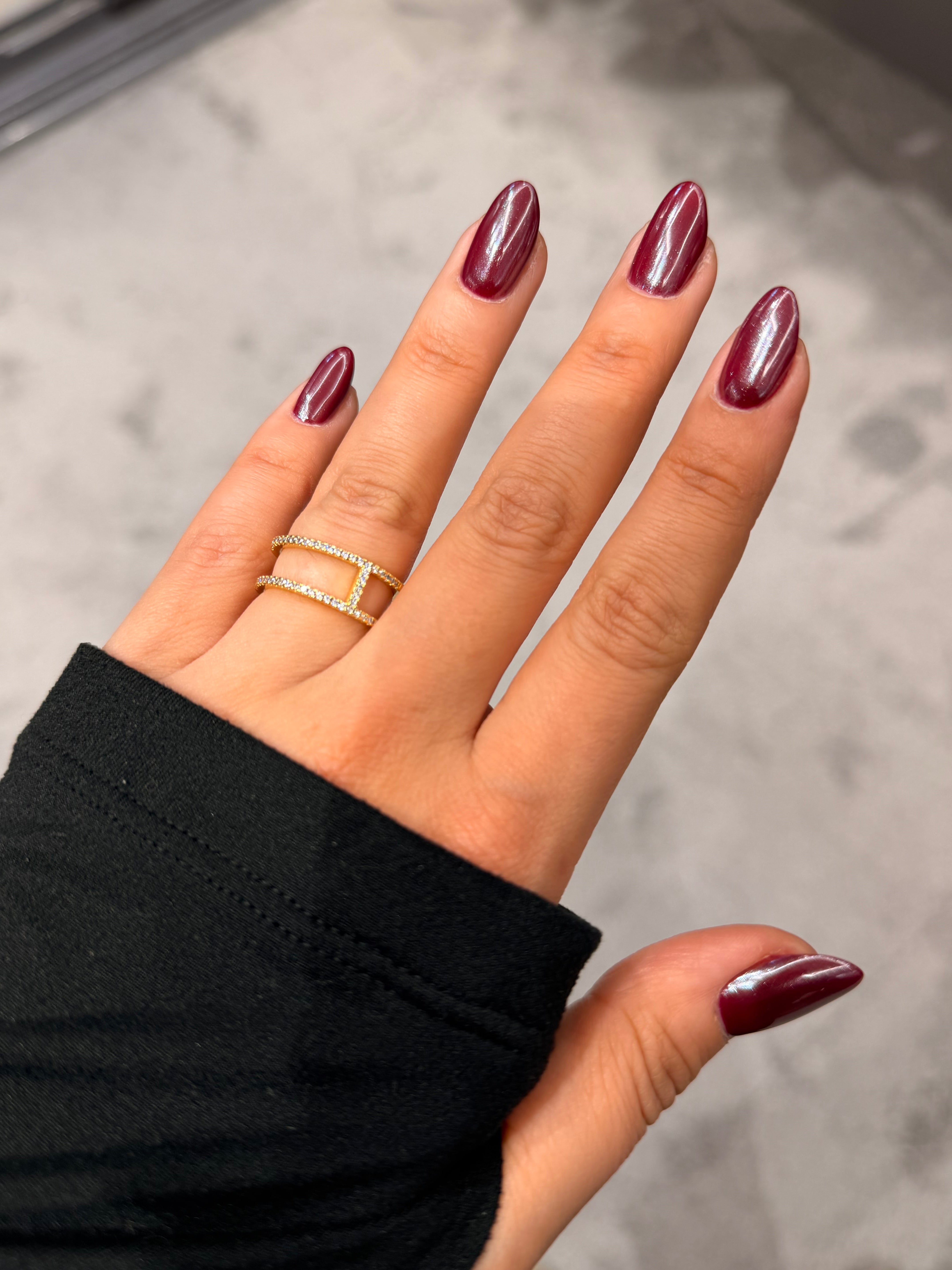 Zarif İnce Pırlanta Detaylı Ayarlanabilir Yüzük Gold Ürün ikincil görseli