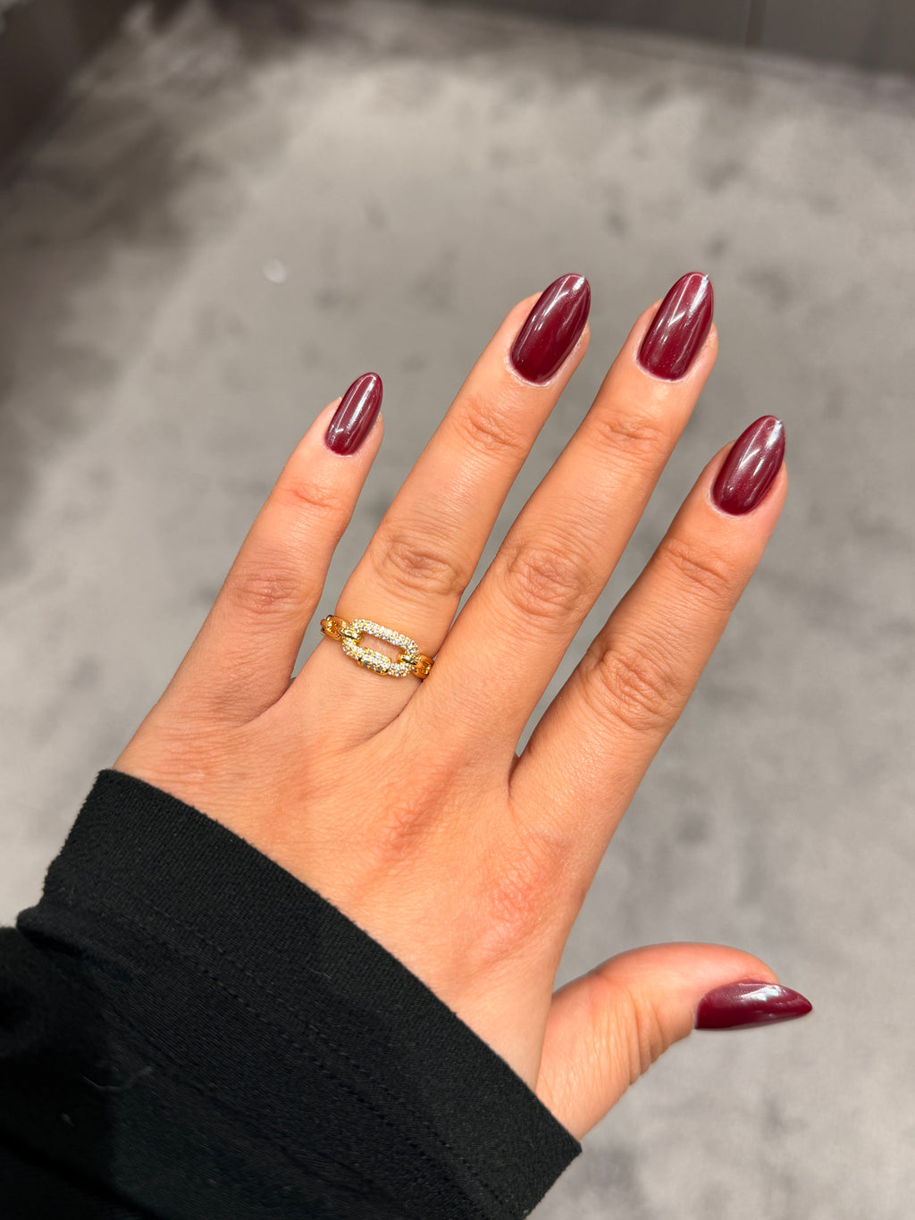 Modern Tasarım Gold Taşlı Ayarlanabilir Yüzük