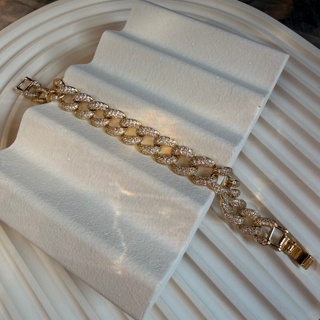 Xuping Seri Altın Gümüş Pırlanta Taşlı Bileklik