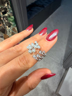 İnci Pırlanta Detaylı Ayarlanabilir Silver Yüzük