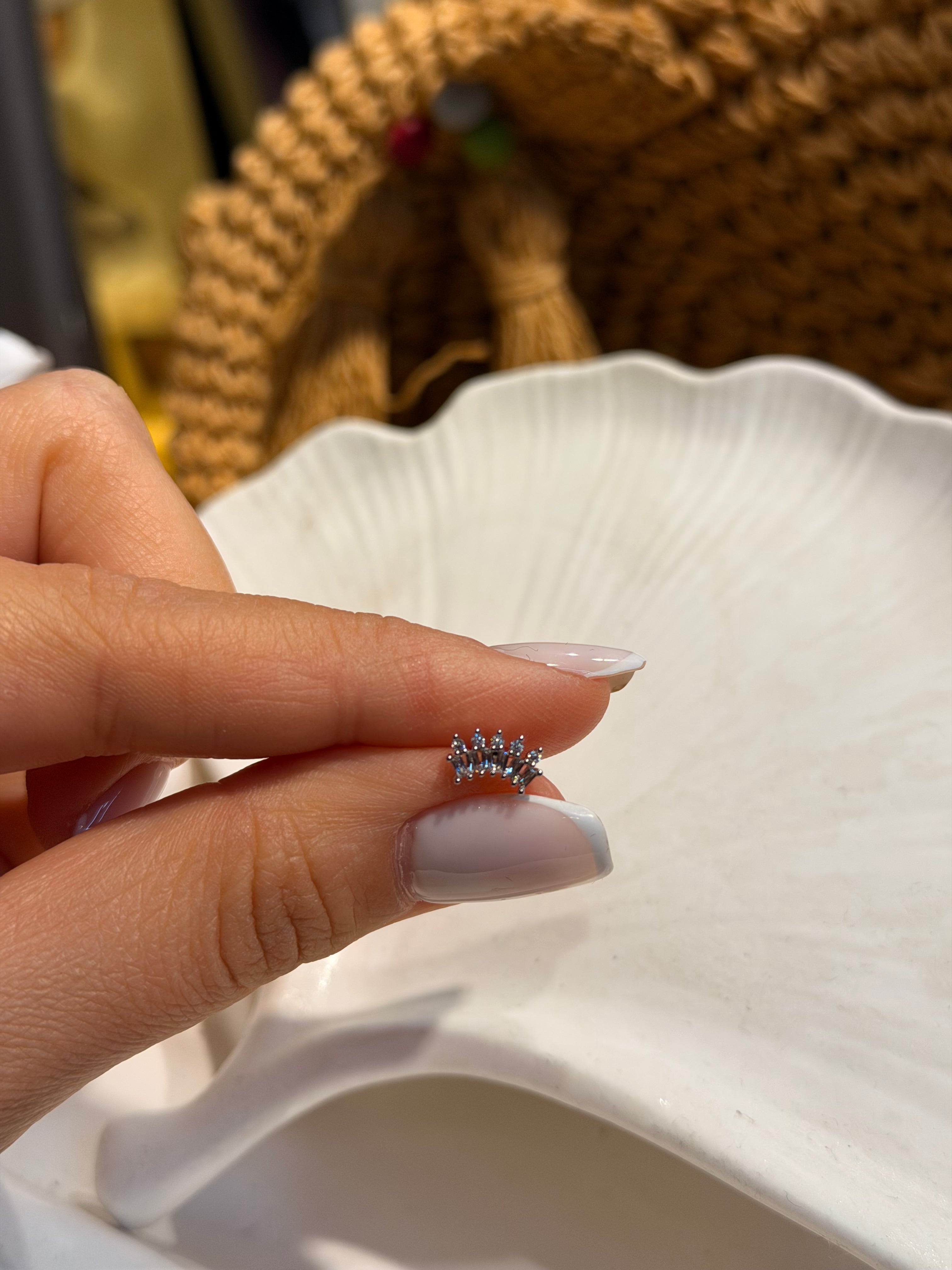 Kraliçe Tacı Model Cerrahi Piercing Silver