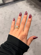 Kare Pırlanta Model Gold Ayarlanabilir Yüzük