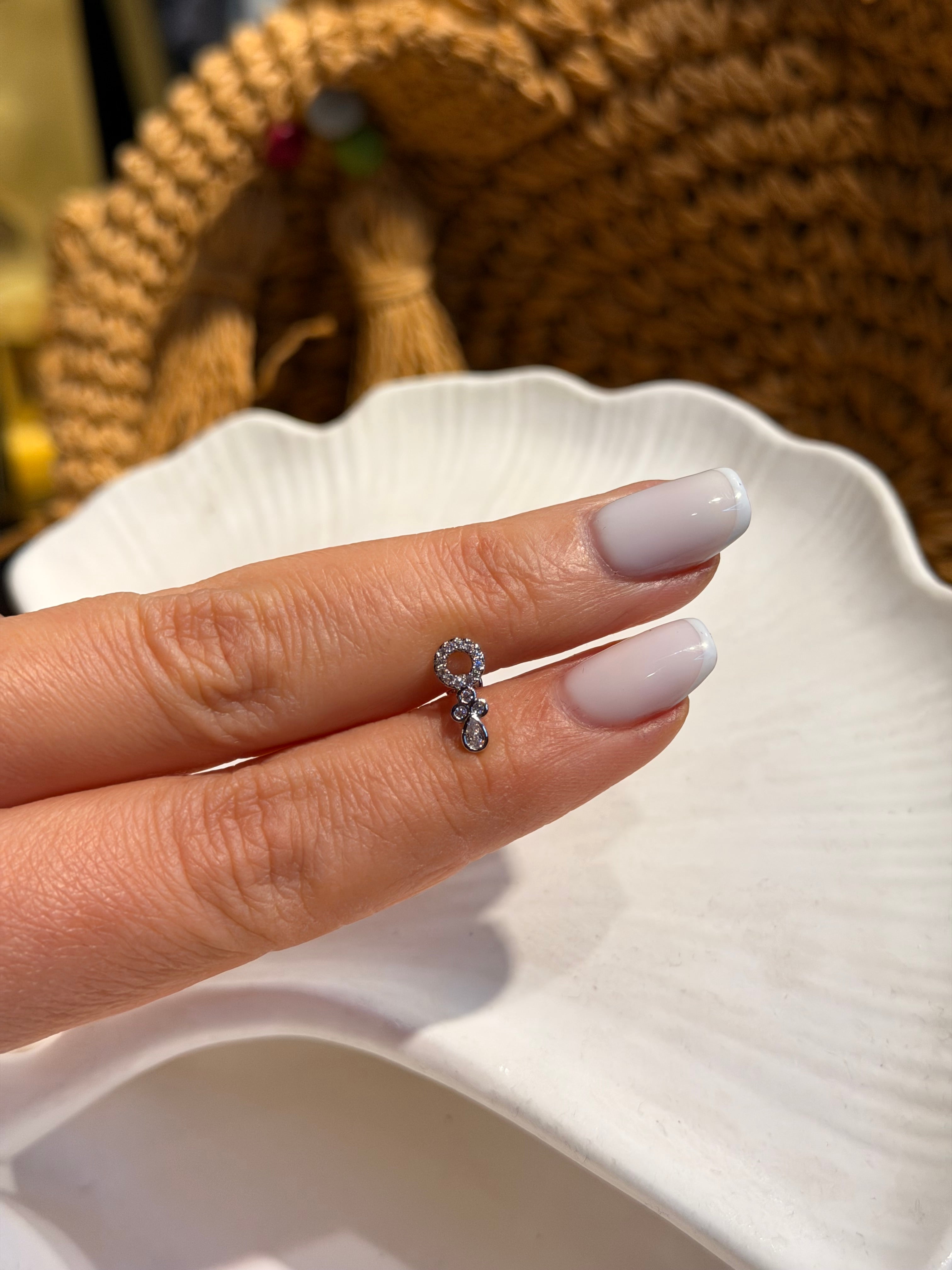 Damla Sallantılı Cerrahi Piercing Silver