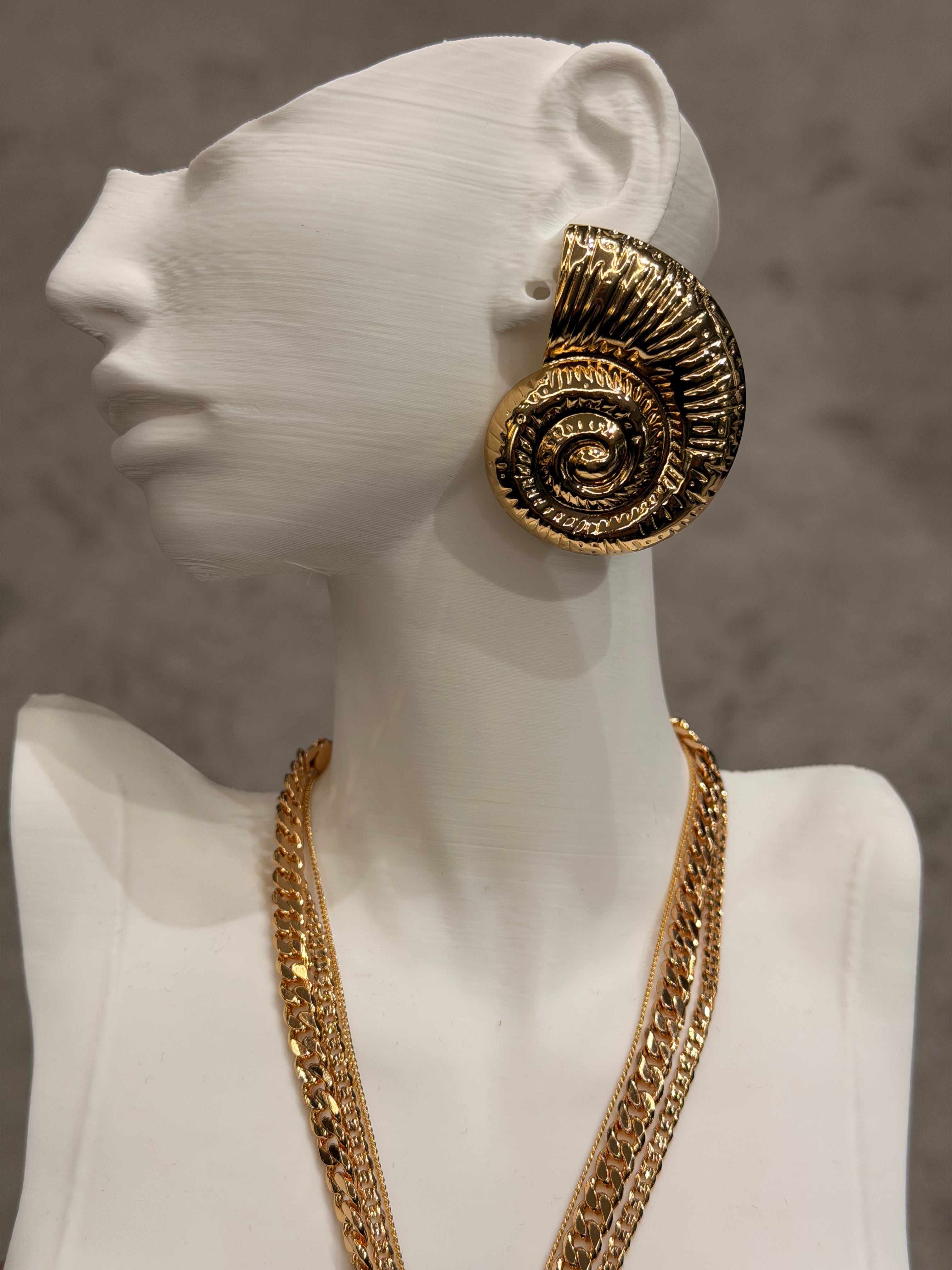 Büyük Deniz Kabuğu Model Küpe