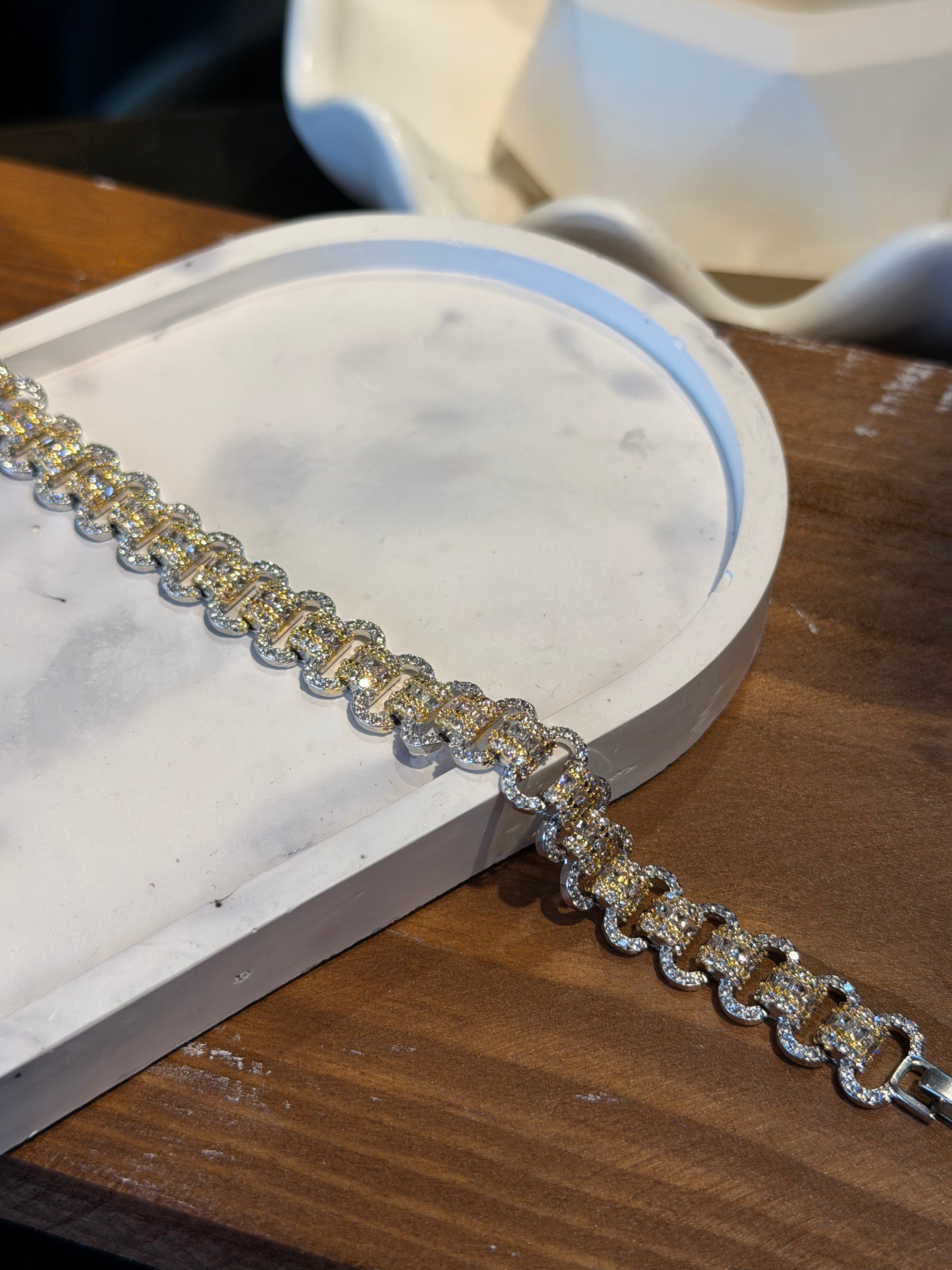 Xuping Seri 14k Altın Kaplama Pırlanta Taşlı Halat Bileklik Ürün ana görseli