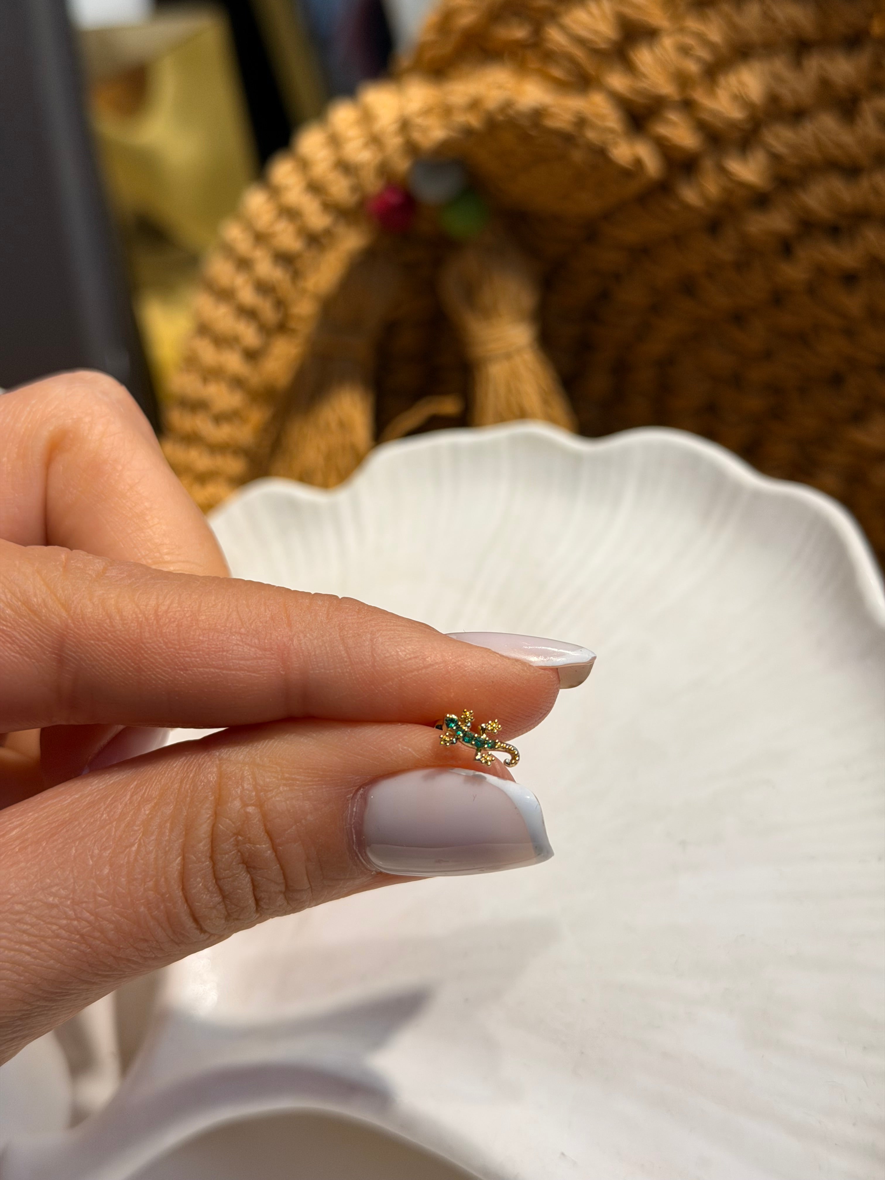 Kertenkele Model Cerrahi Piercing Gold