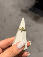 Yeşil Taşlı Model Ayarlanabilir Yüzük Gold