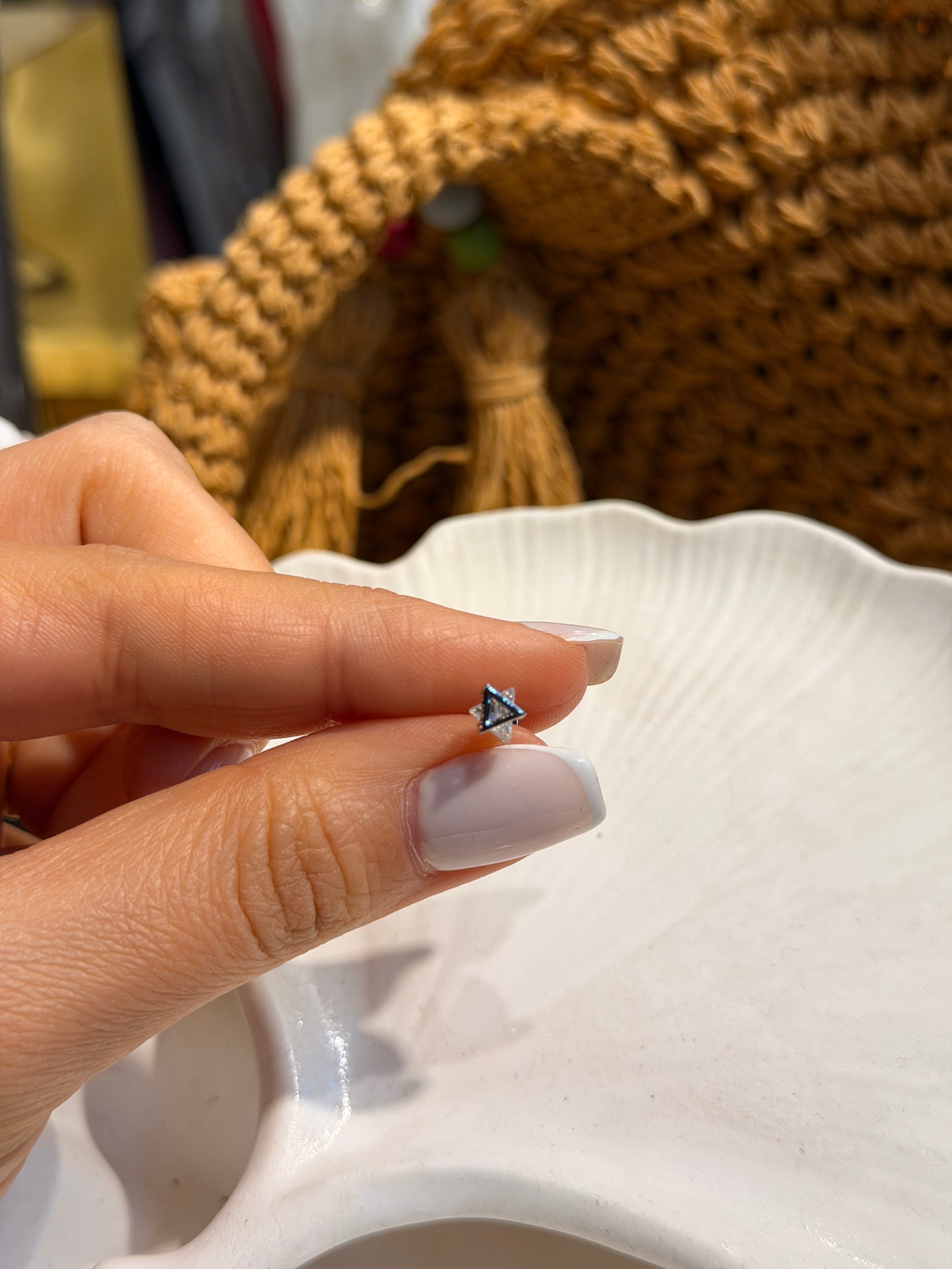 Geometrik Elmas Model Cerrahi Piercing Silver Ürün ana görseli