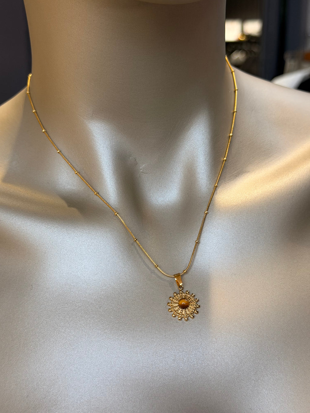 Vintage Mini Güneş Enerji Taşı Kolye