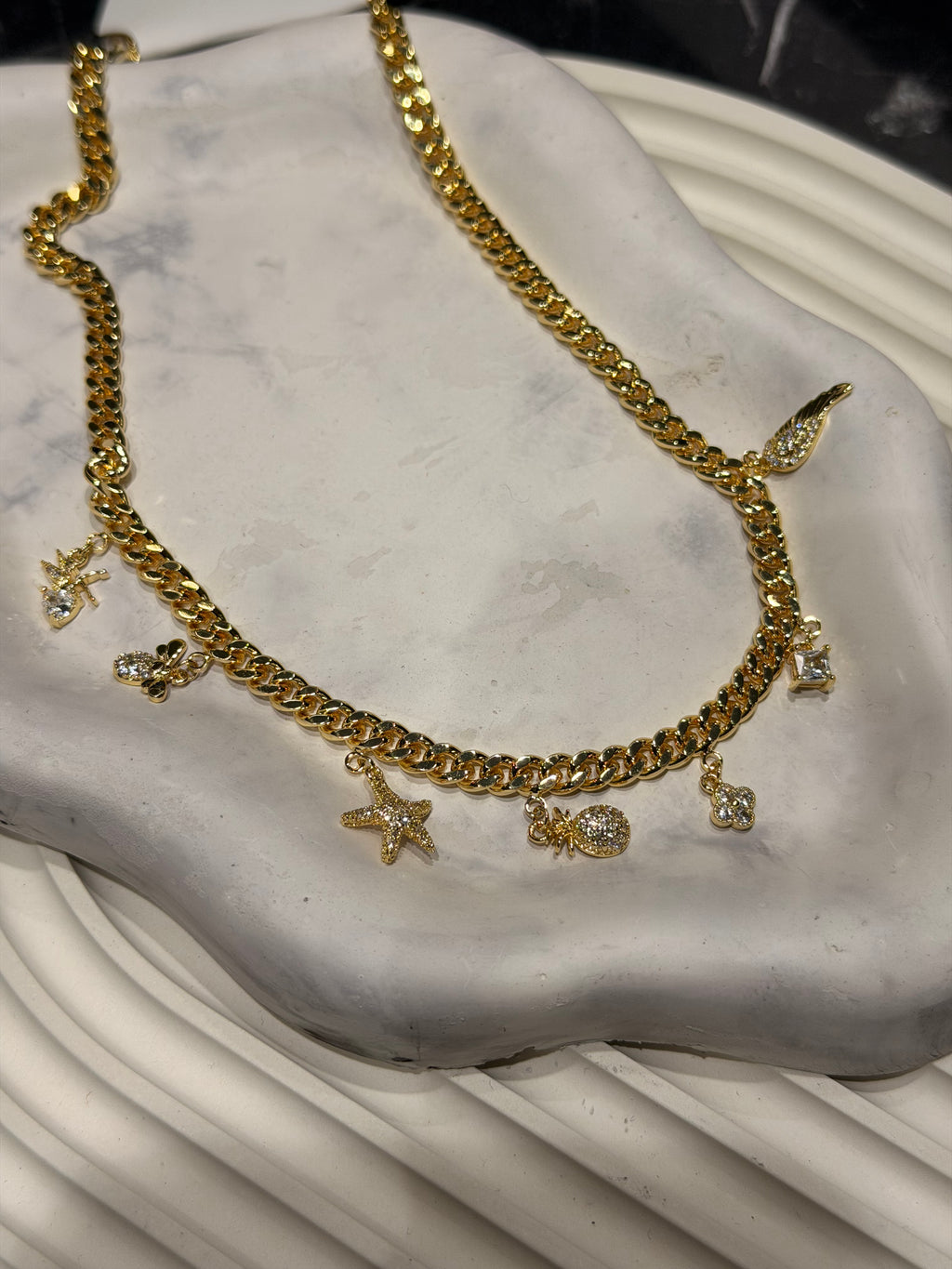 14k Altın Kaplama Tasarım Şans Kolyesi