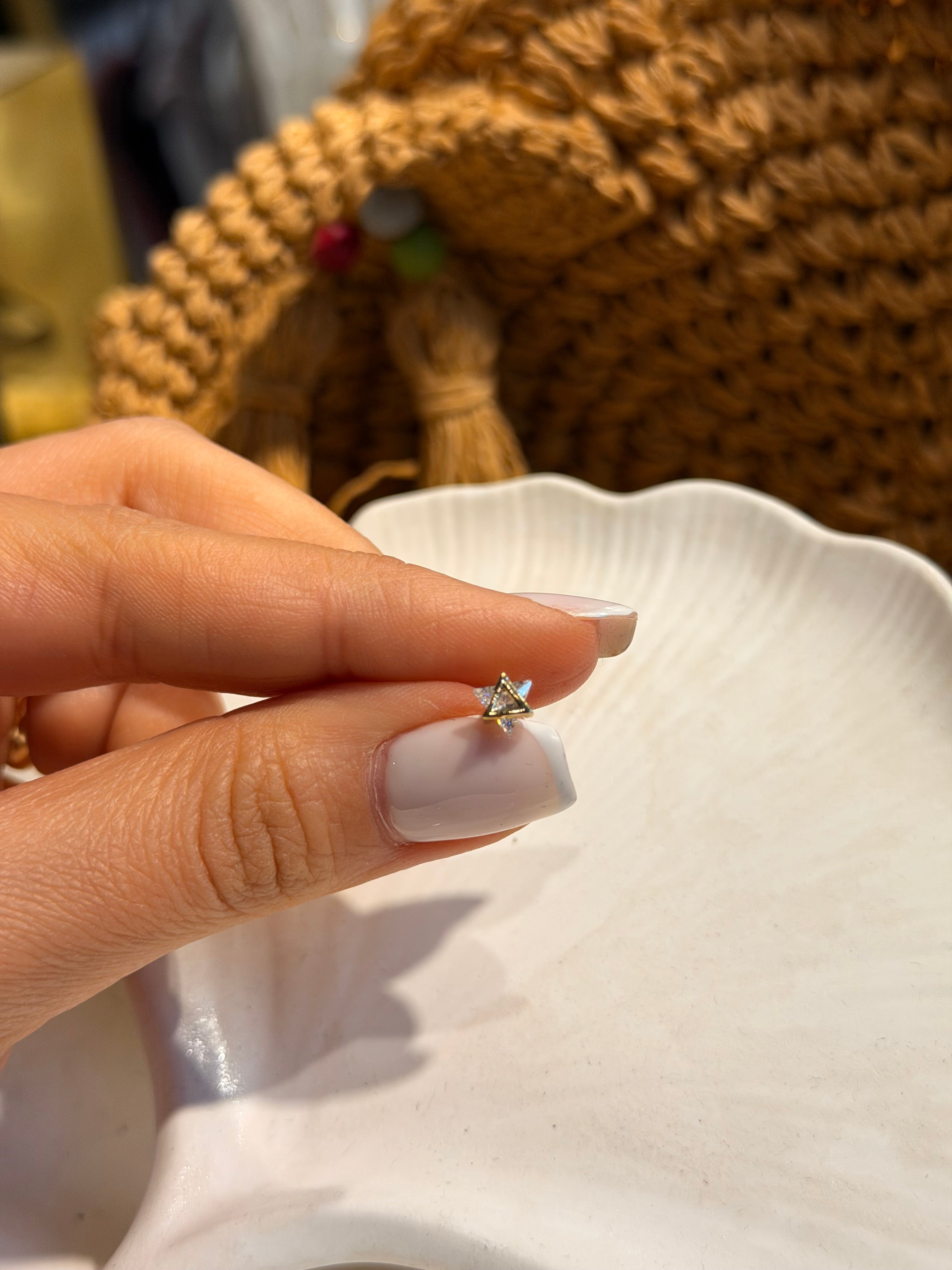 Geometrik Elmas Model Cerrahi Piercing Gold Ürün ana görseli