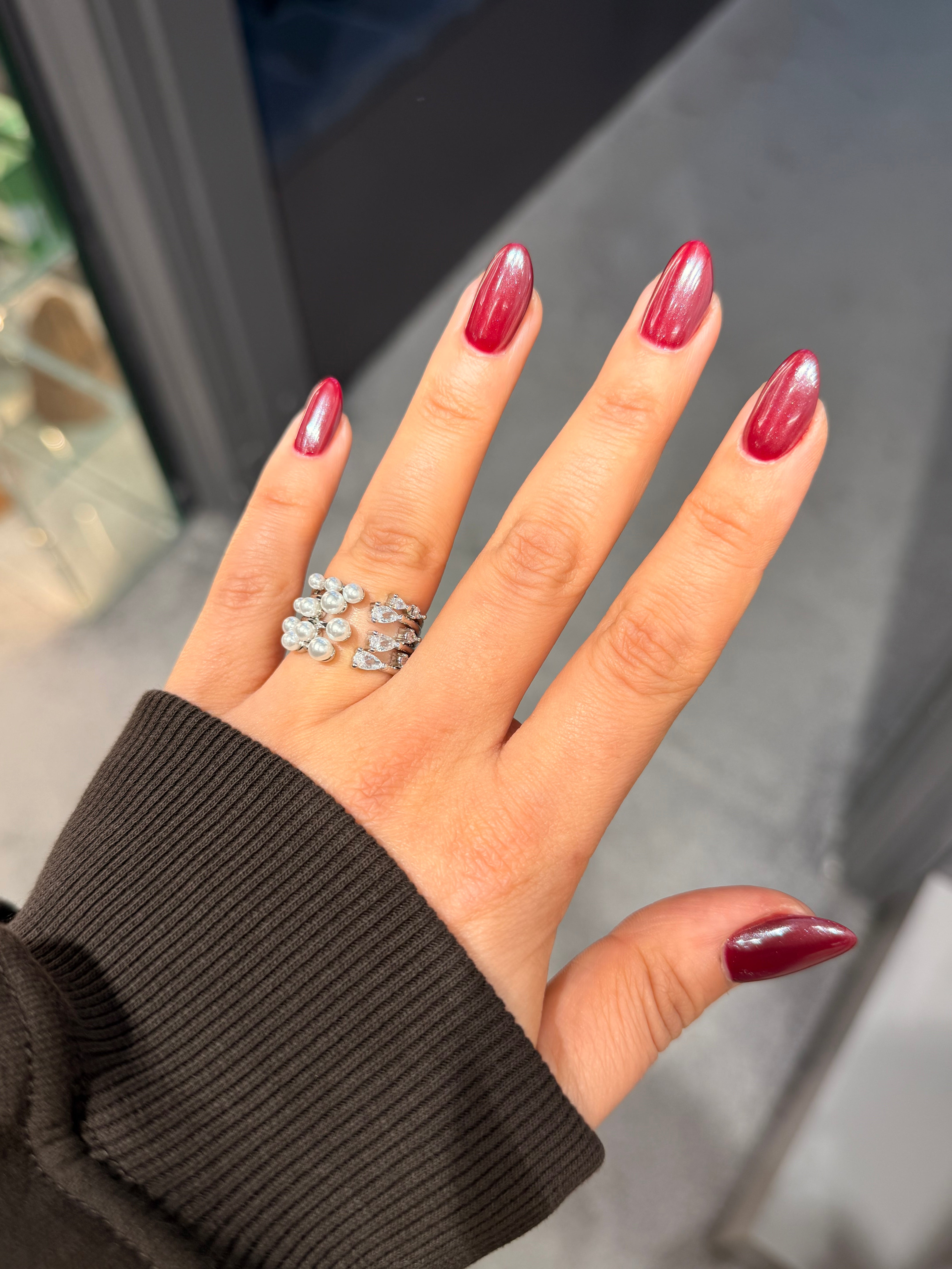 İnci Pırlanta Detaylı Ayarlanabilir Silver Yüzük Ürün ana görseli