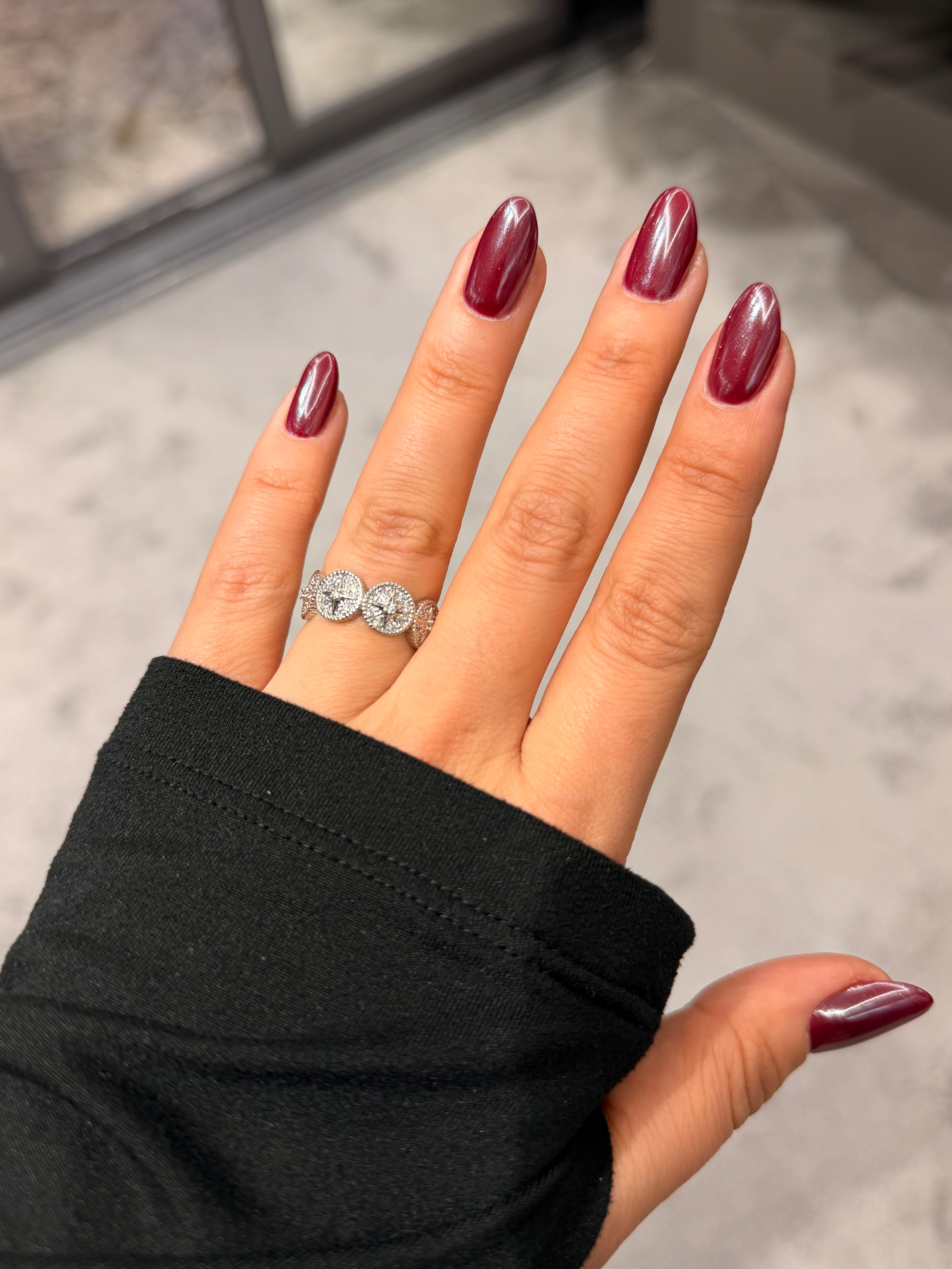 Kar Tanesi Yıldız Baskı Işıltılı Model Ayarlanabilir Yüzük Ürün ikincil görseli