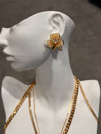 Doğal Taşlı Çiçek Model Küpe