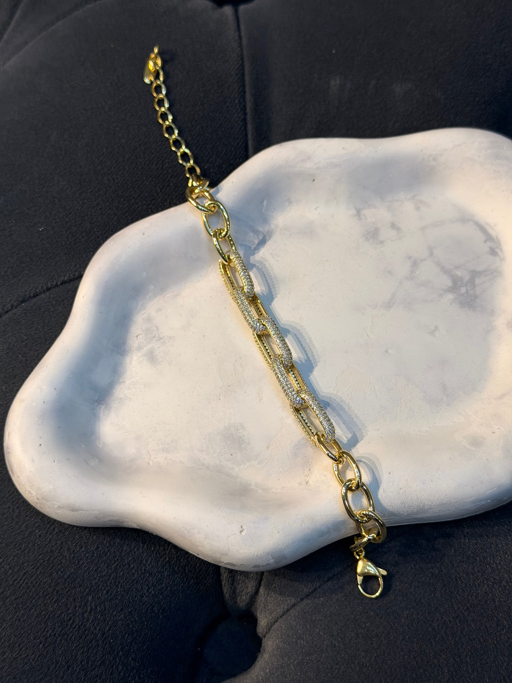 Xuping Seri 14k Altın Kaplama Pırlanta Taşlı Halat Bileklik