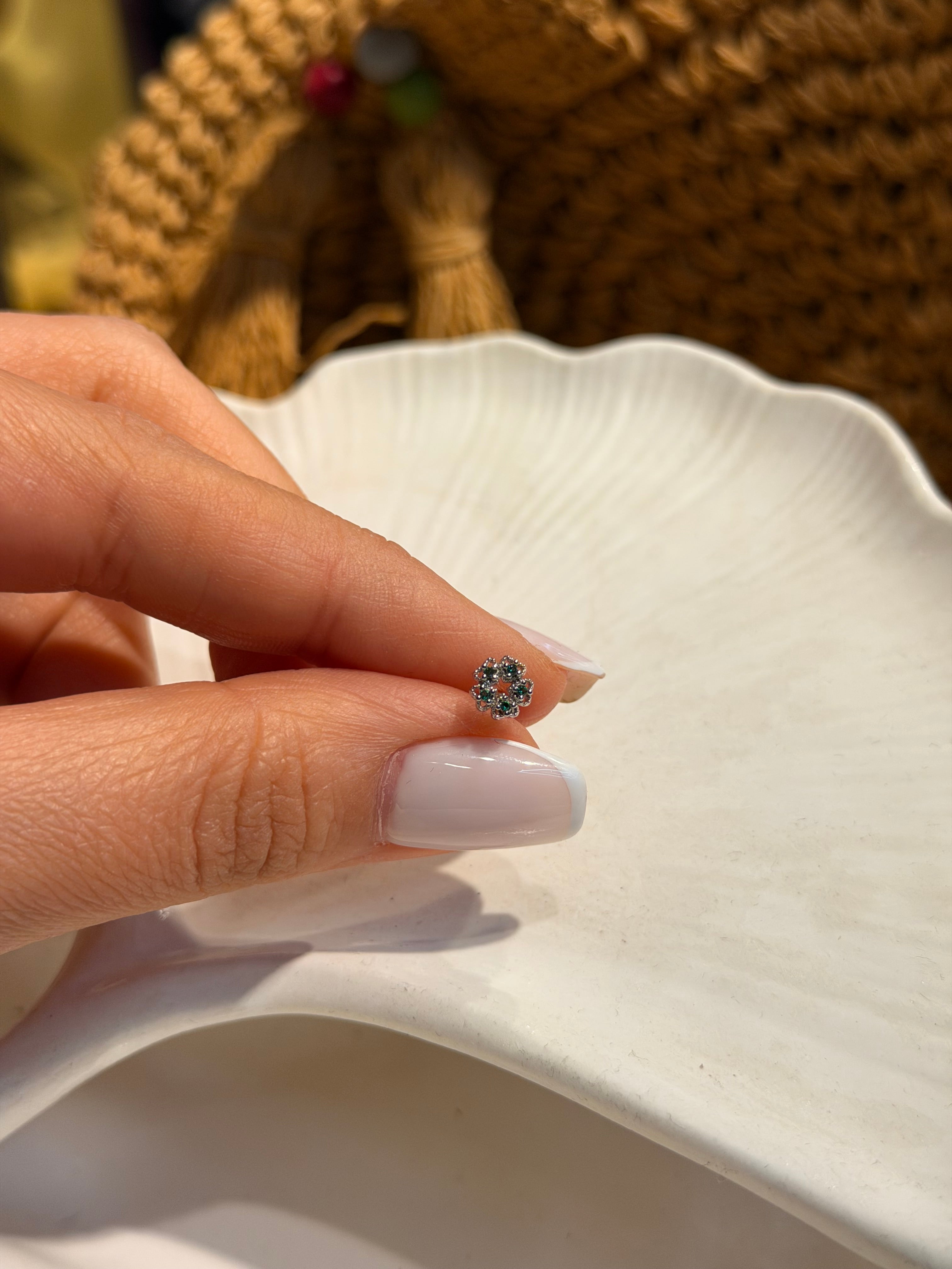 Yonca Model Cerrahi Piercing Silver