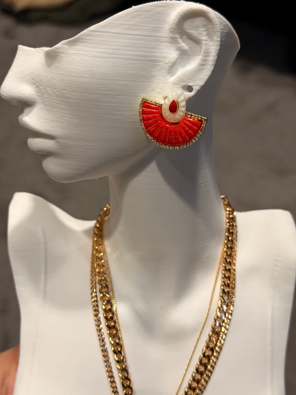 Yelpaze Model Nar Çiçeği Küpe