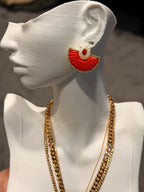 Yelpaze Model Nar Çiçeği Küpe