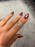 Mini Kalpler Model Ayarlanabilir Silver Yüzük