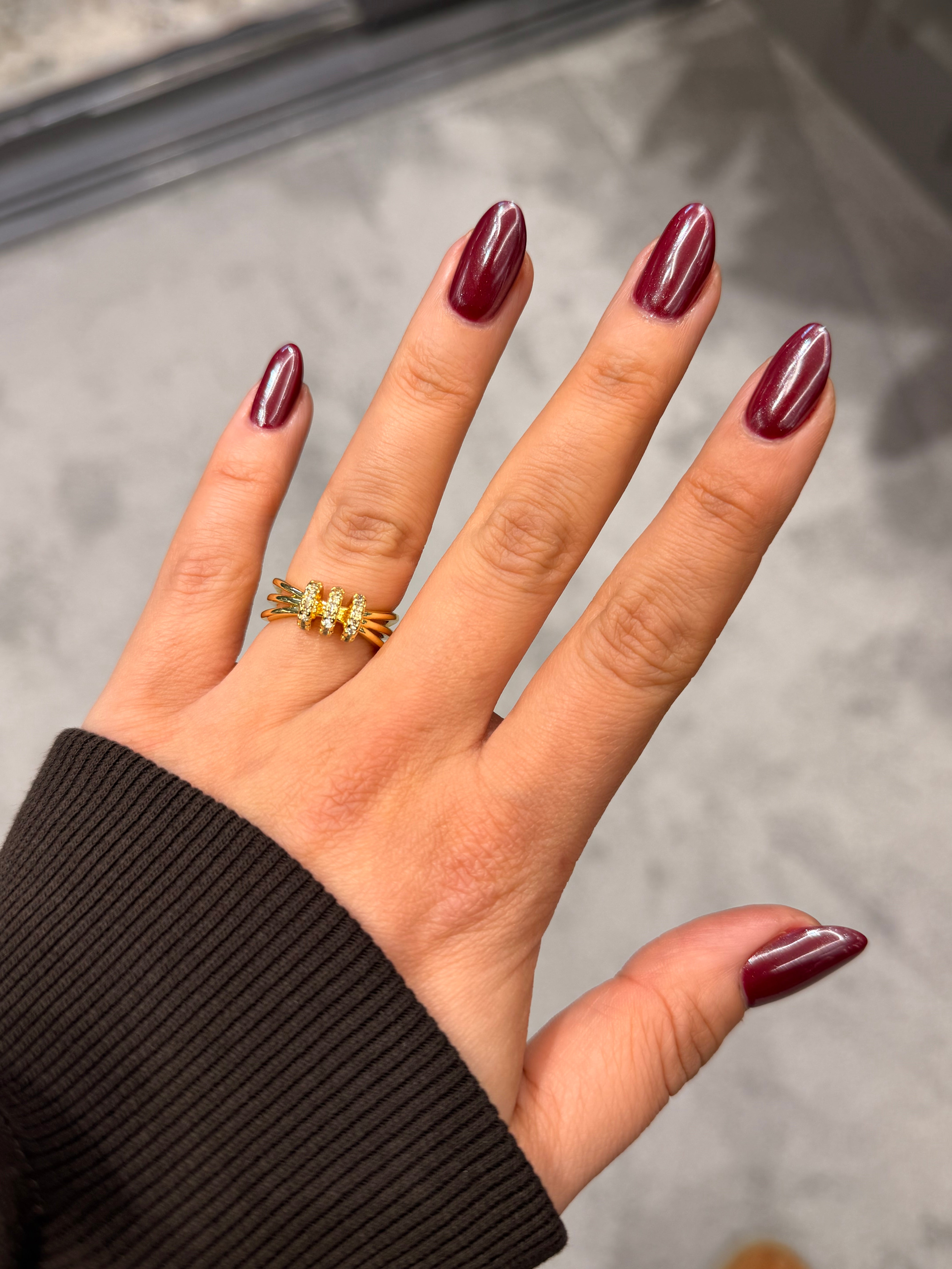 Mini Pırlanta Çemberi Model Ayarlanabilir Yüzük Gold Ürün ana görseli