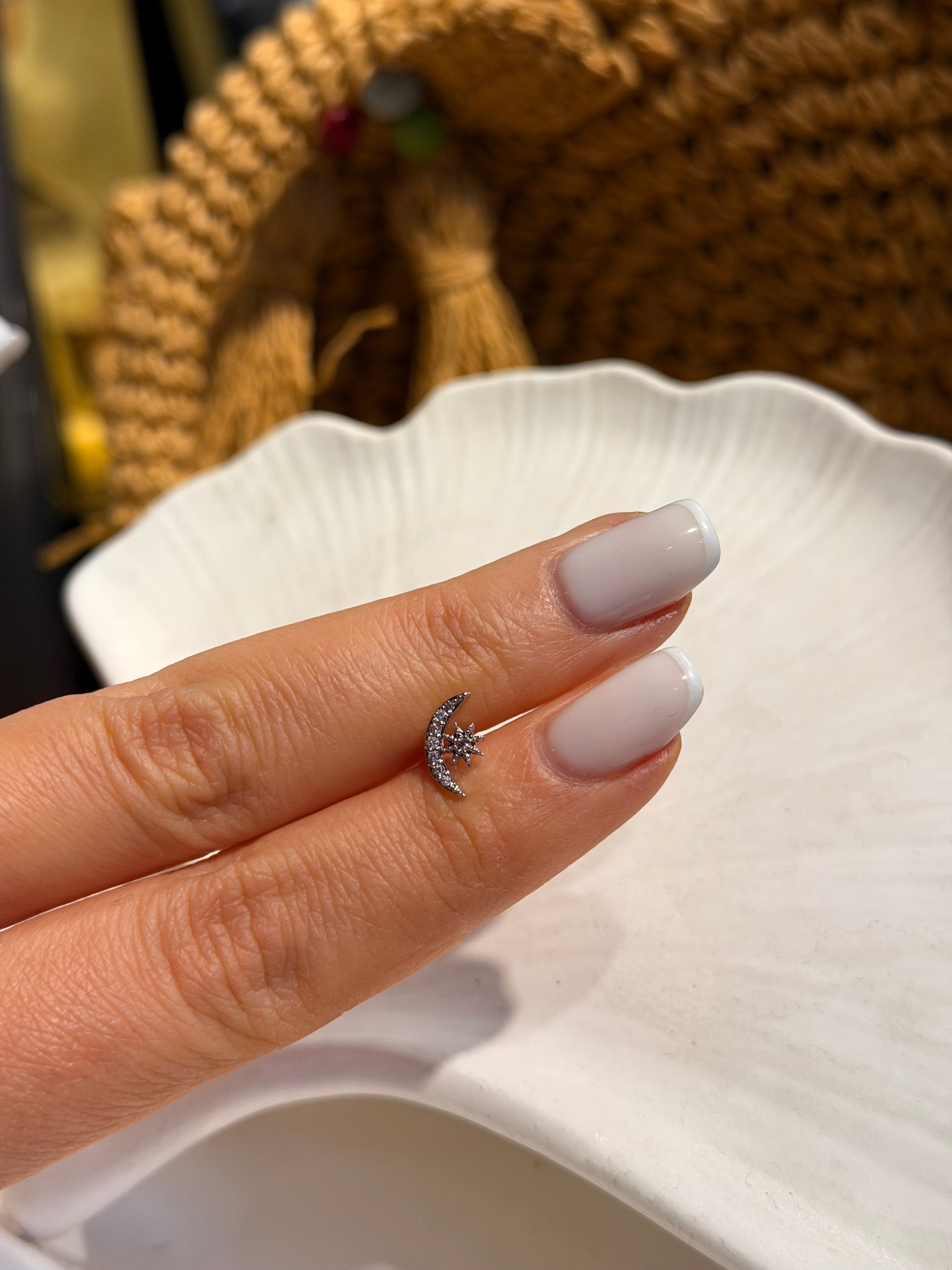 Ay Yıldız Model Cerrahi Piercing Silver Ürün ana görseli