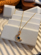 Gezegen Model Taşlı  Kolye Gold