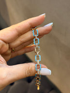 Xuping Vip Seri Paslanmaz Turkuaz Bileklik