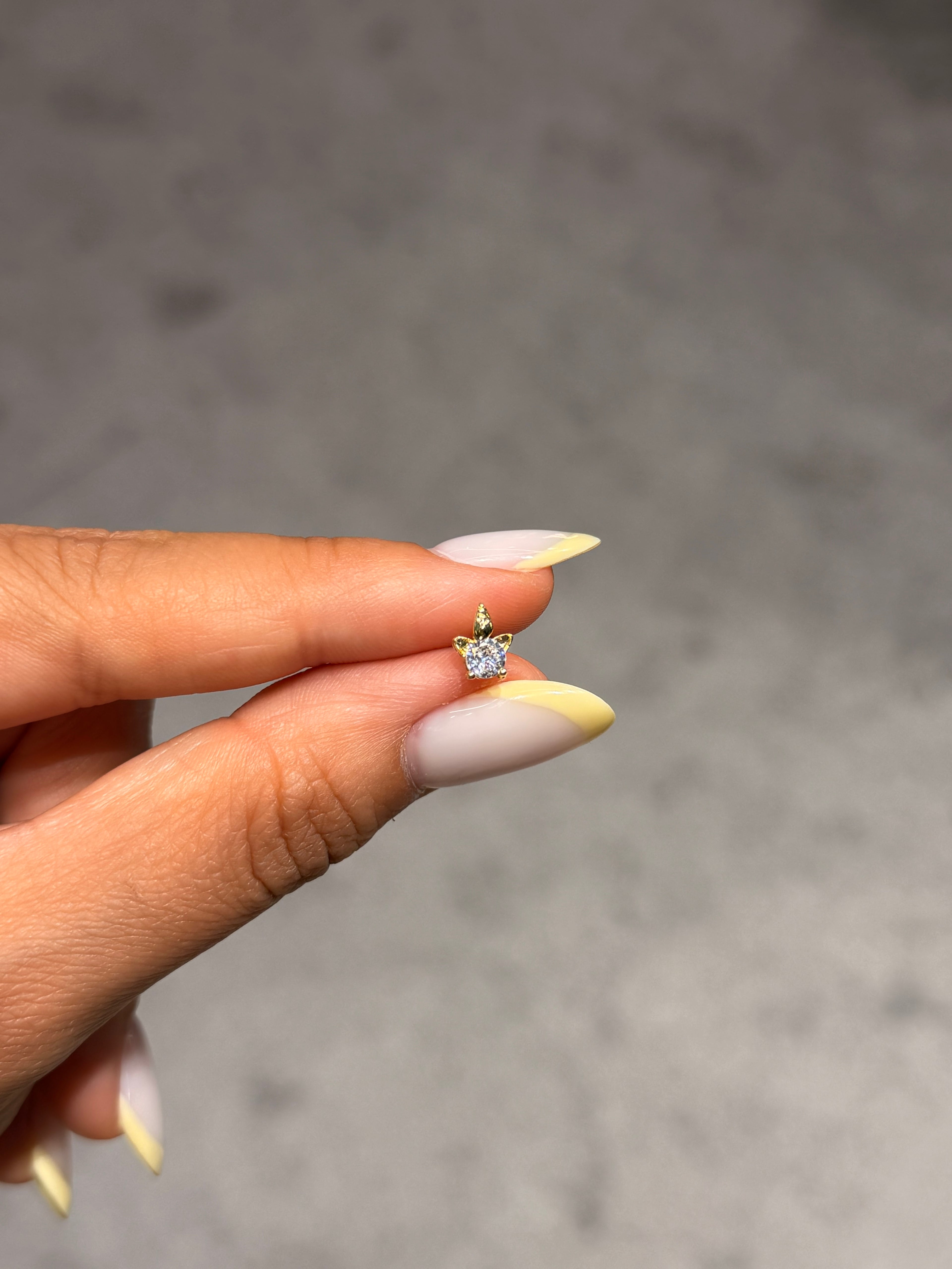 Tasarım Kedi Kulak Model Cerrahi Piercing Gold