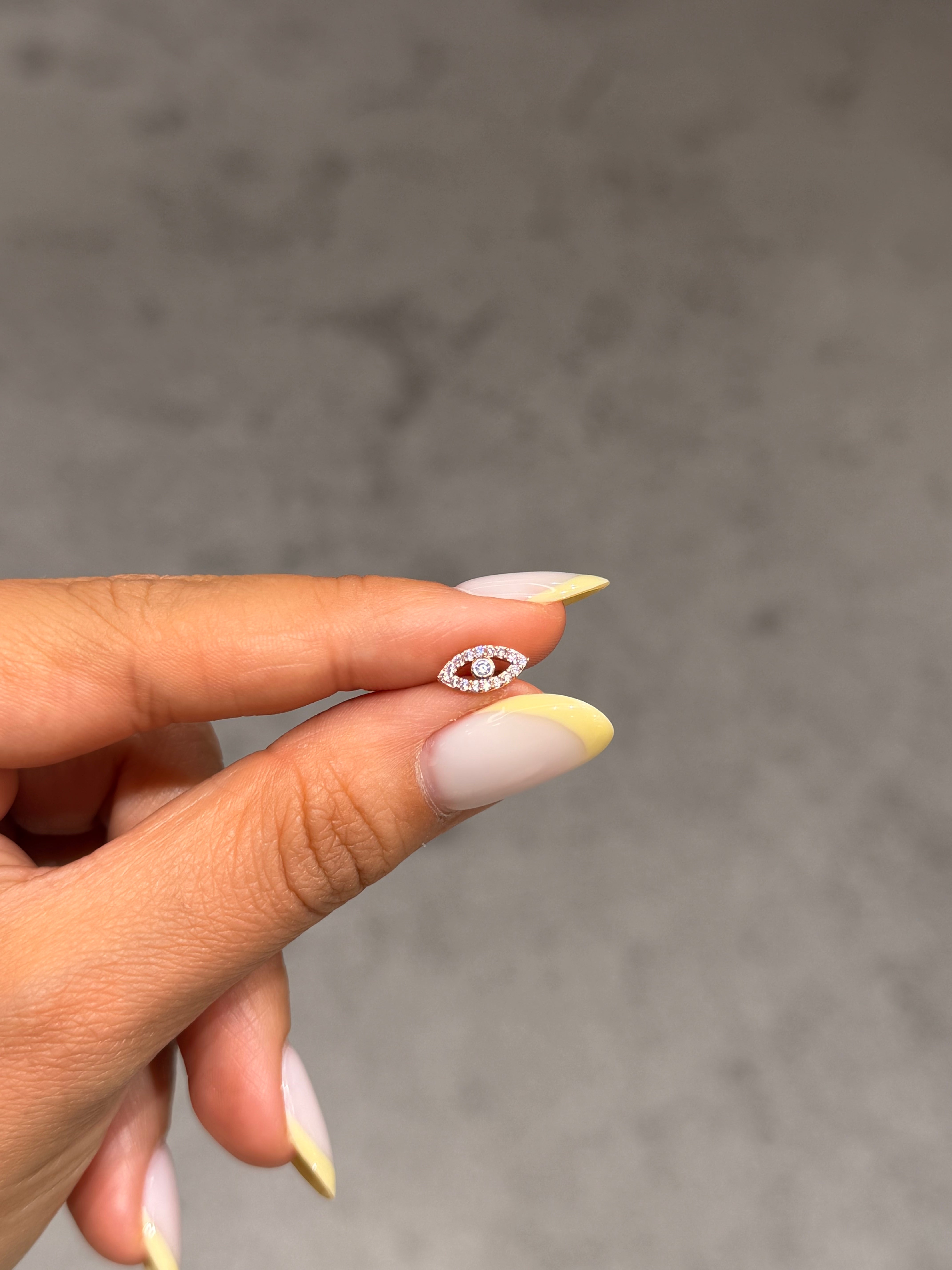 Pırlanta Taşlı Göz Model Cerrahi Piercing Rose Gold Ürün ana görseli