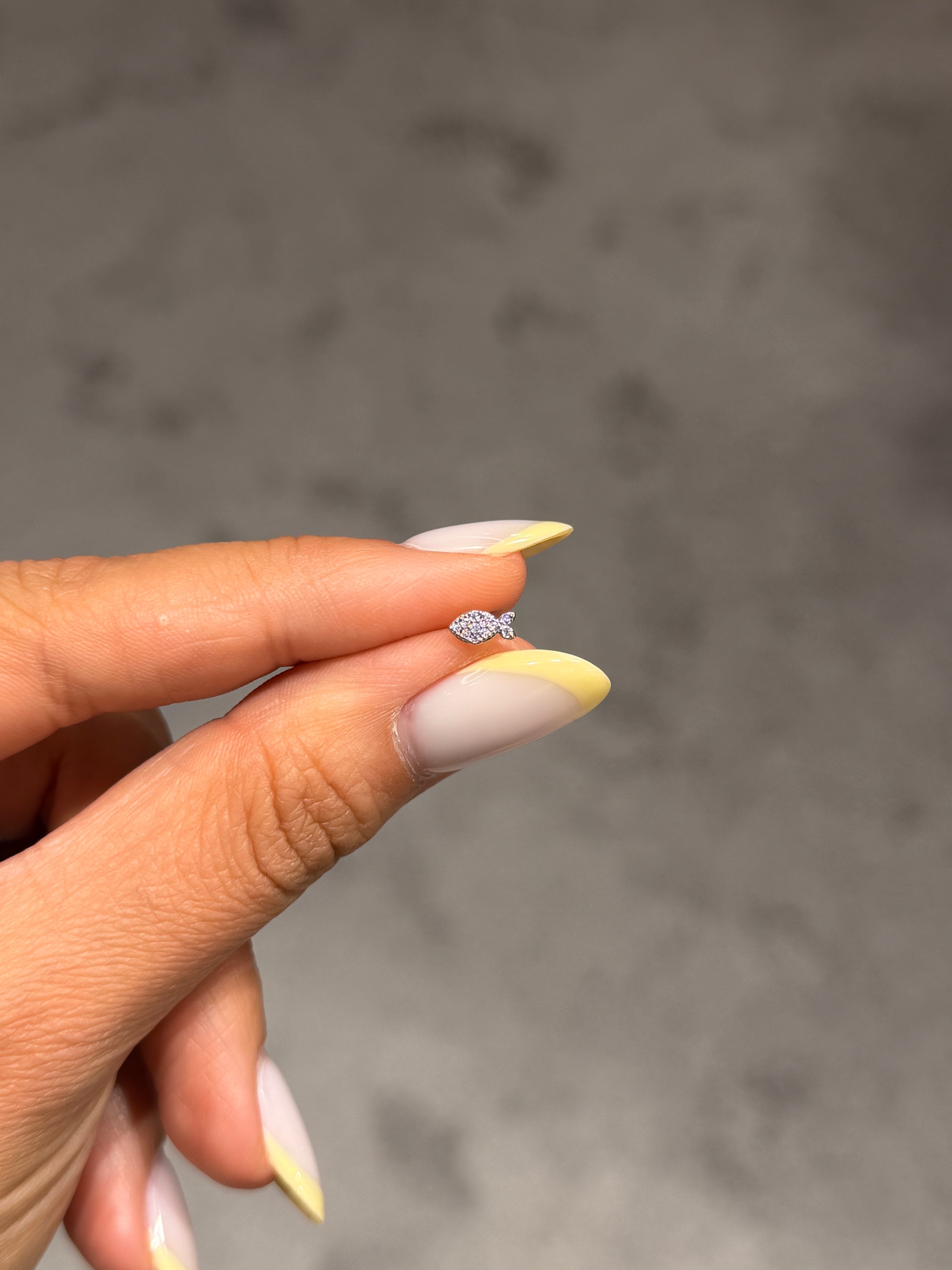 Pırlanta Balık Model Cerrahi Piercing Silver
