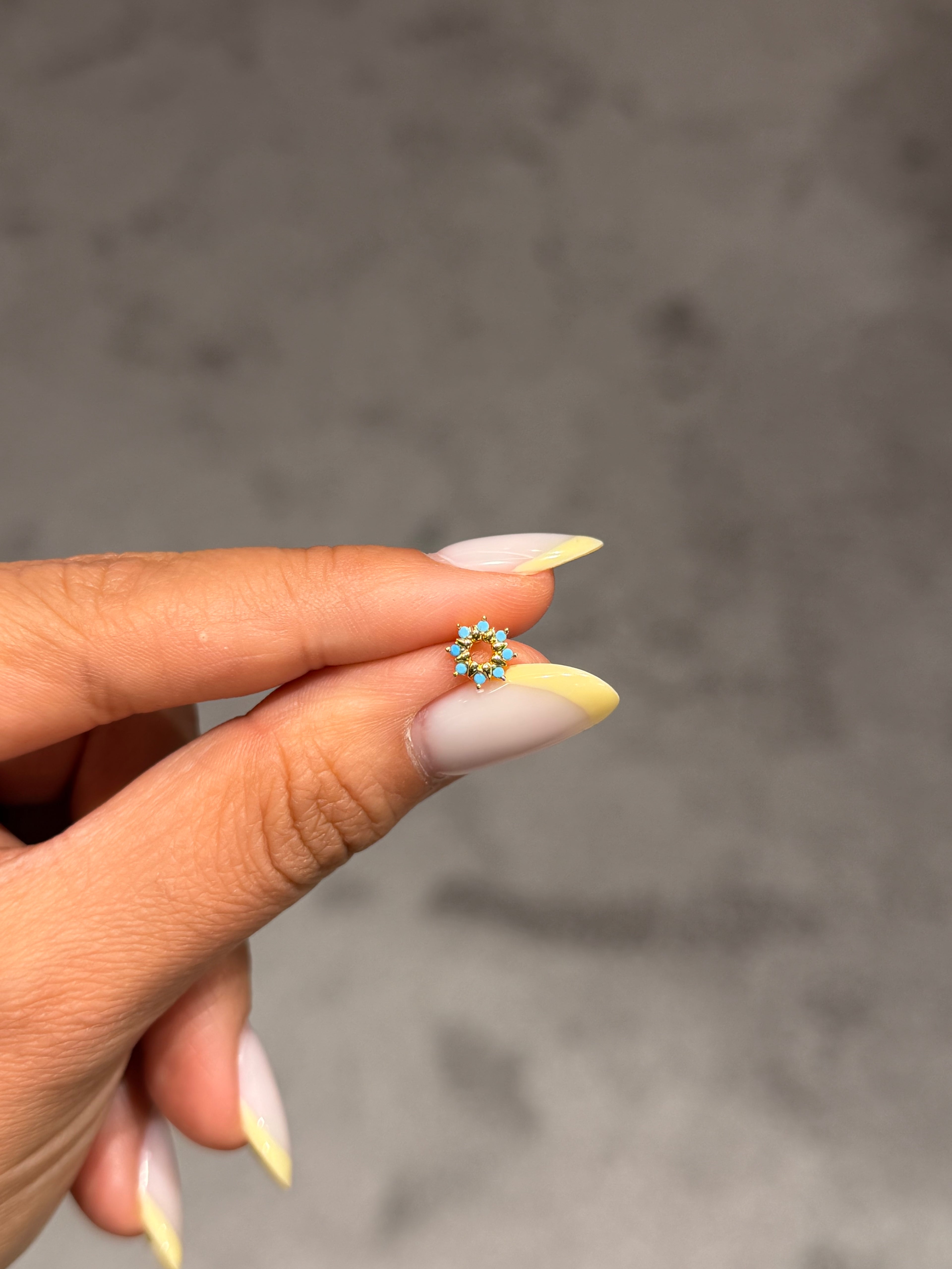 Turkuaz Güneş Model Cerrahi Piercing Gold