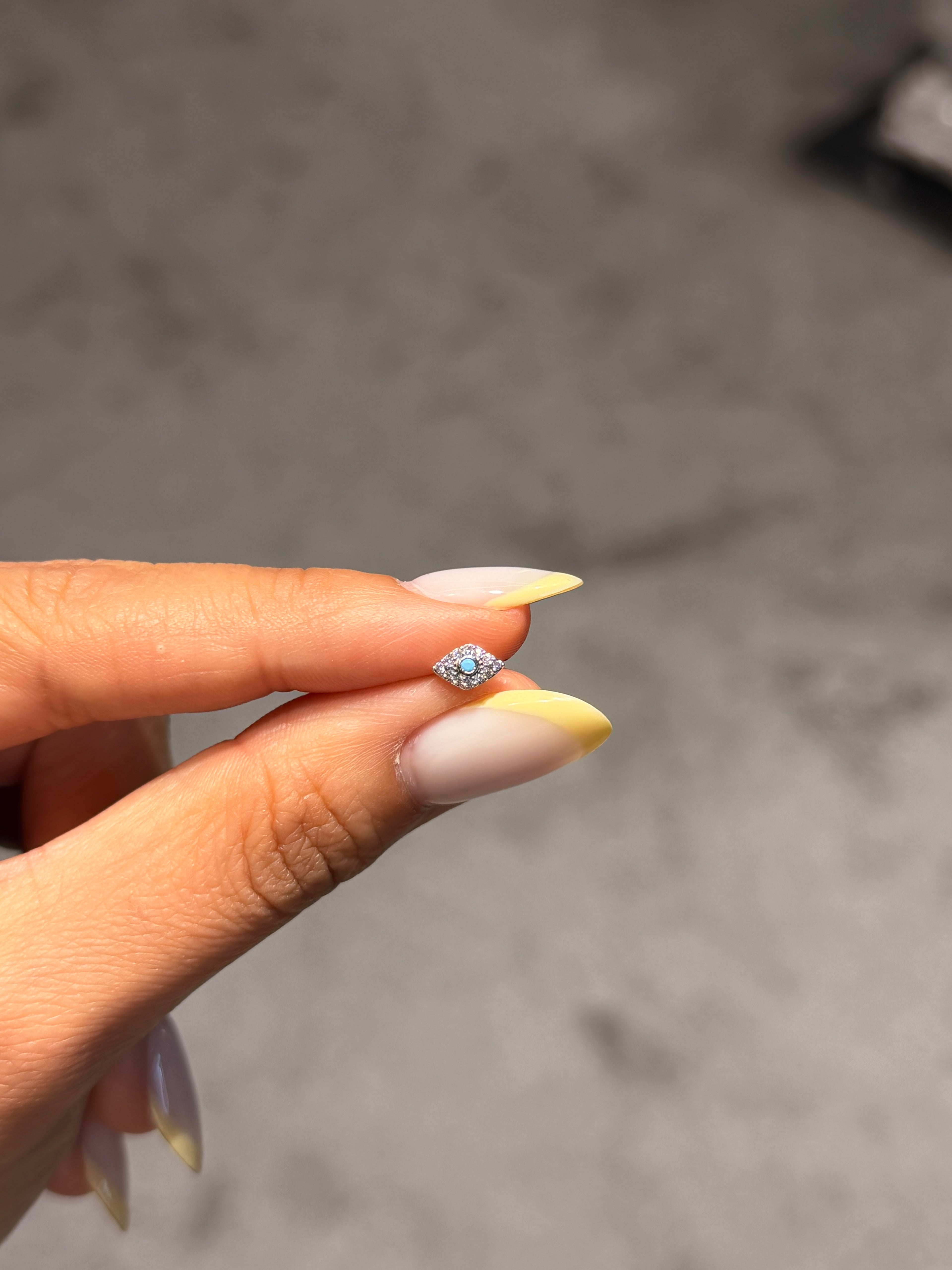 Mavi Göz Model Cerrahi Piercing Silver