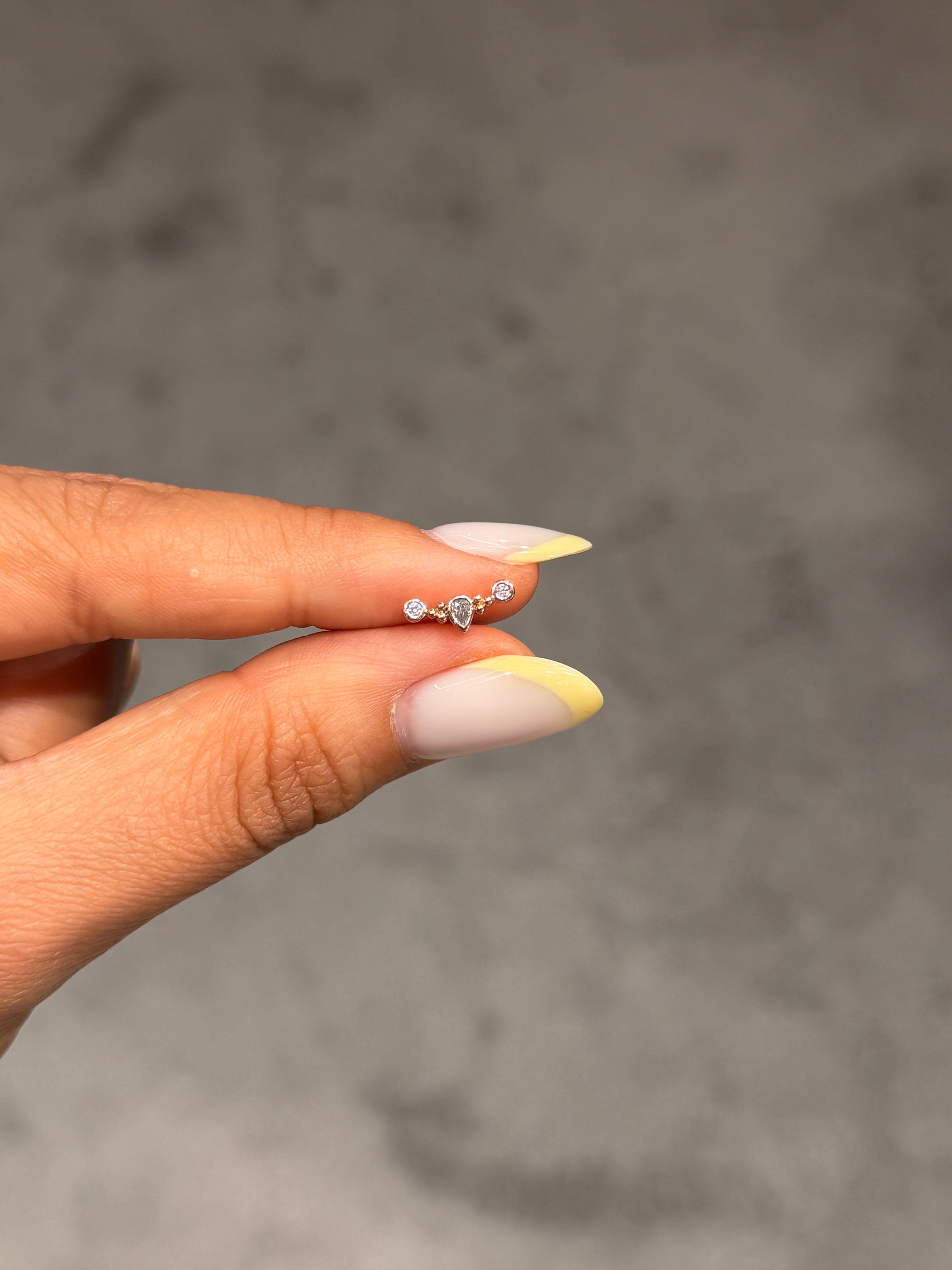 3’lü Pırlanta Model Cerrahi Piercing Rose Gold
