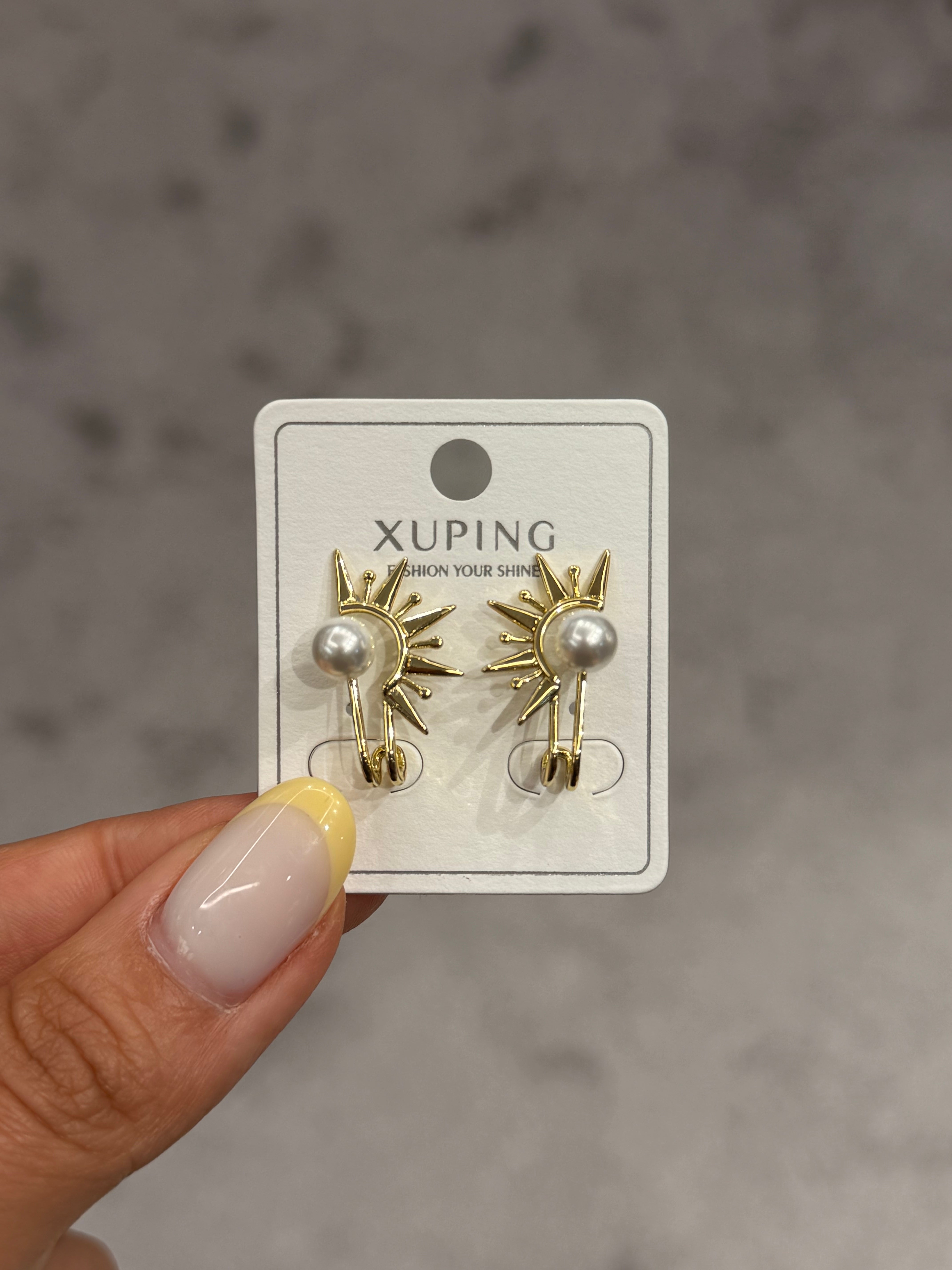 İnci Güneşi Küpe Gold Ürün ikincil görseli