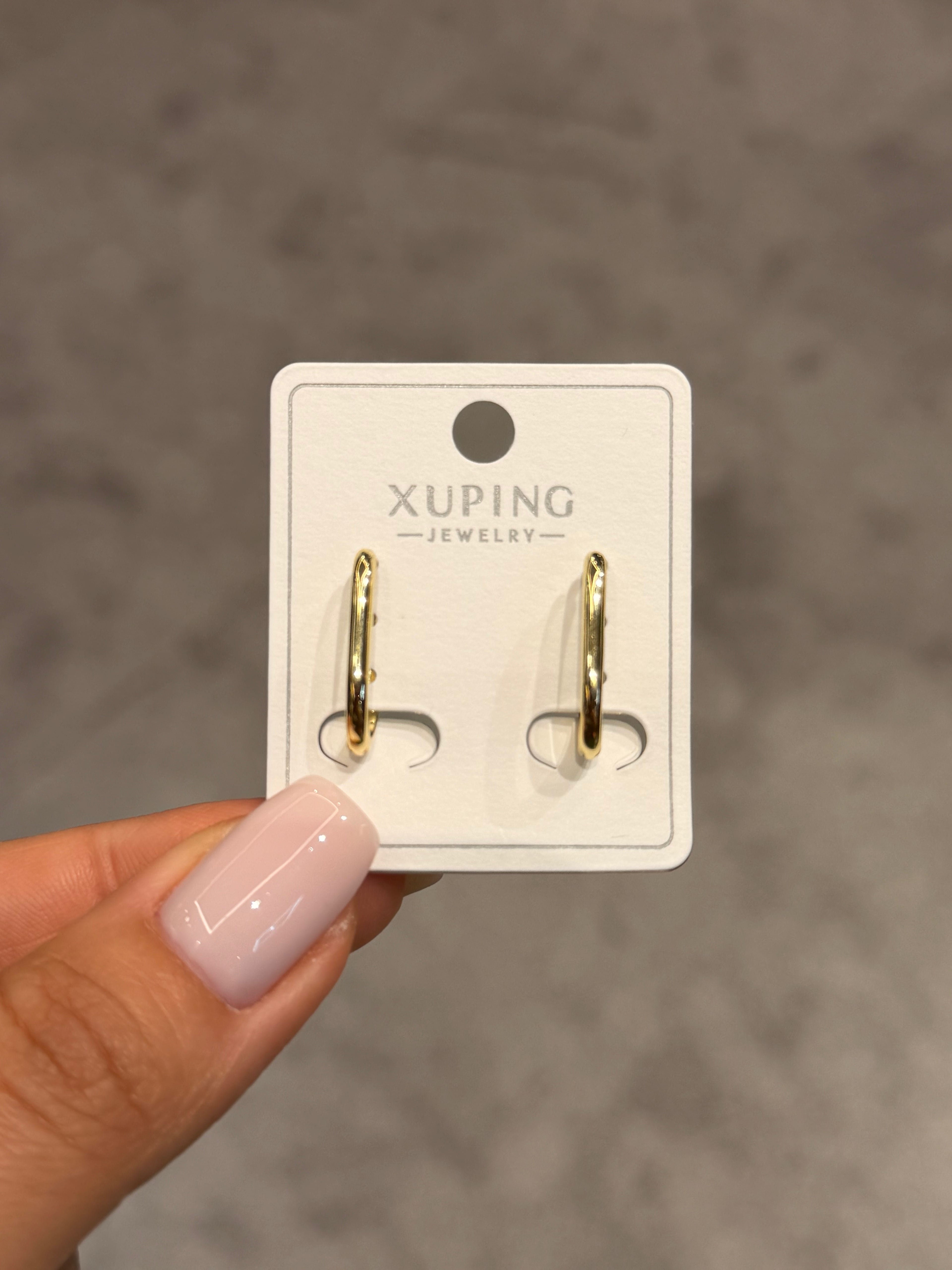 14k Altın Kaplama Oval Halka Küpe