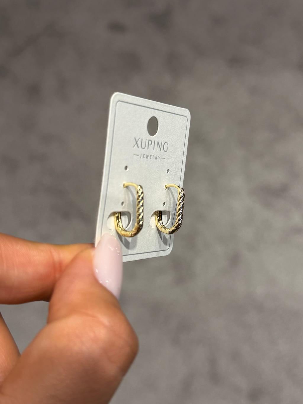 14k Altın Kaplama Örgü Oval Halka Küpe
